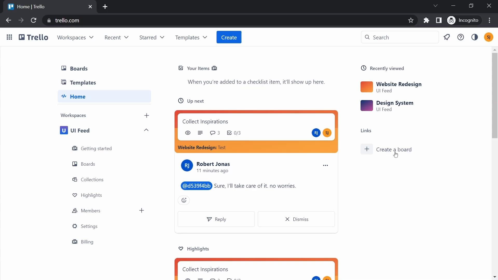 Trello screenshot