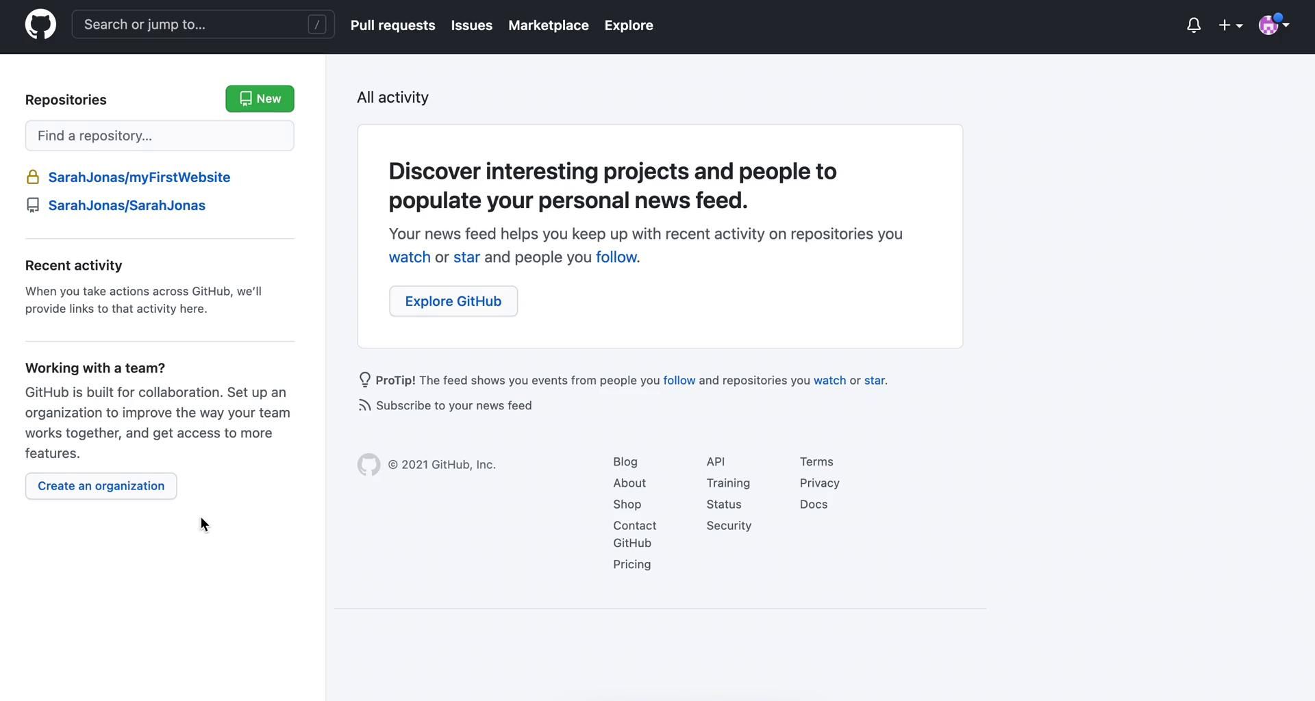 GitHub screenshot