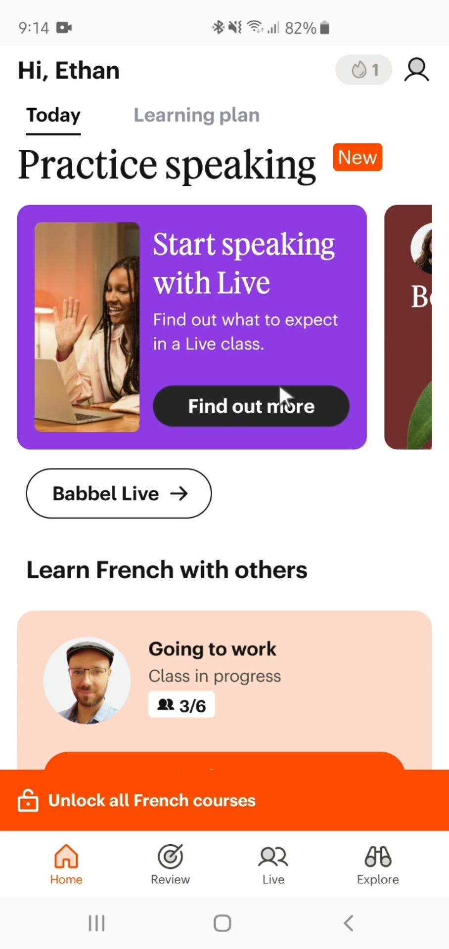 Babbel screenshot