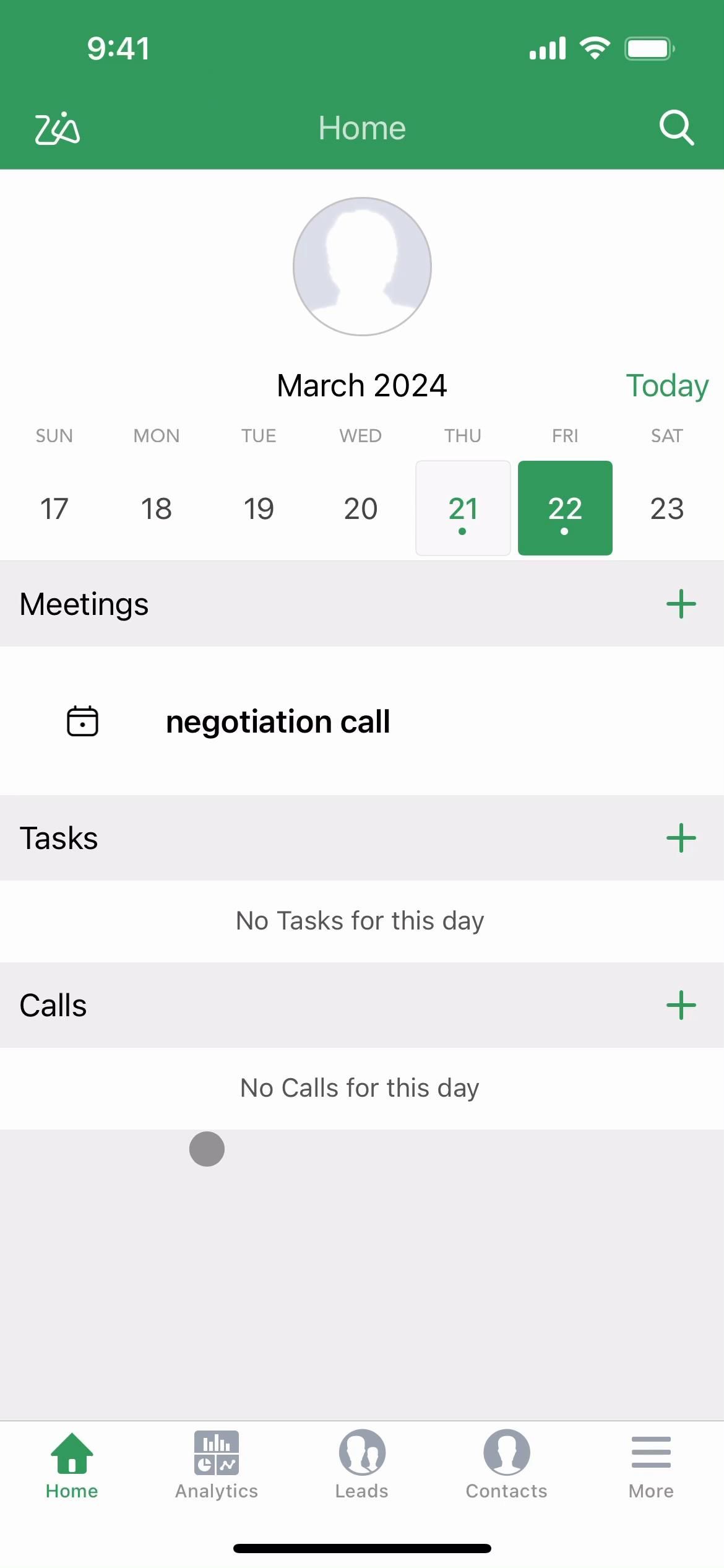 Zoho CRM screenshot