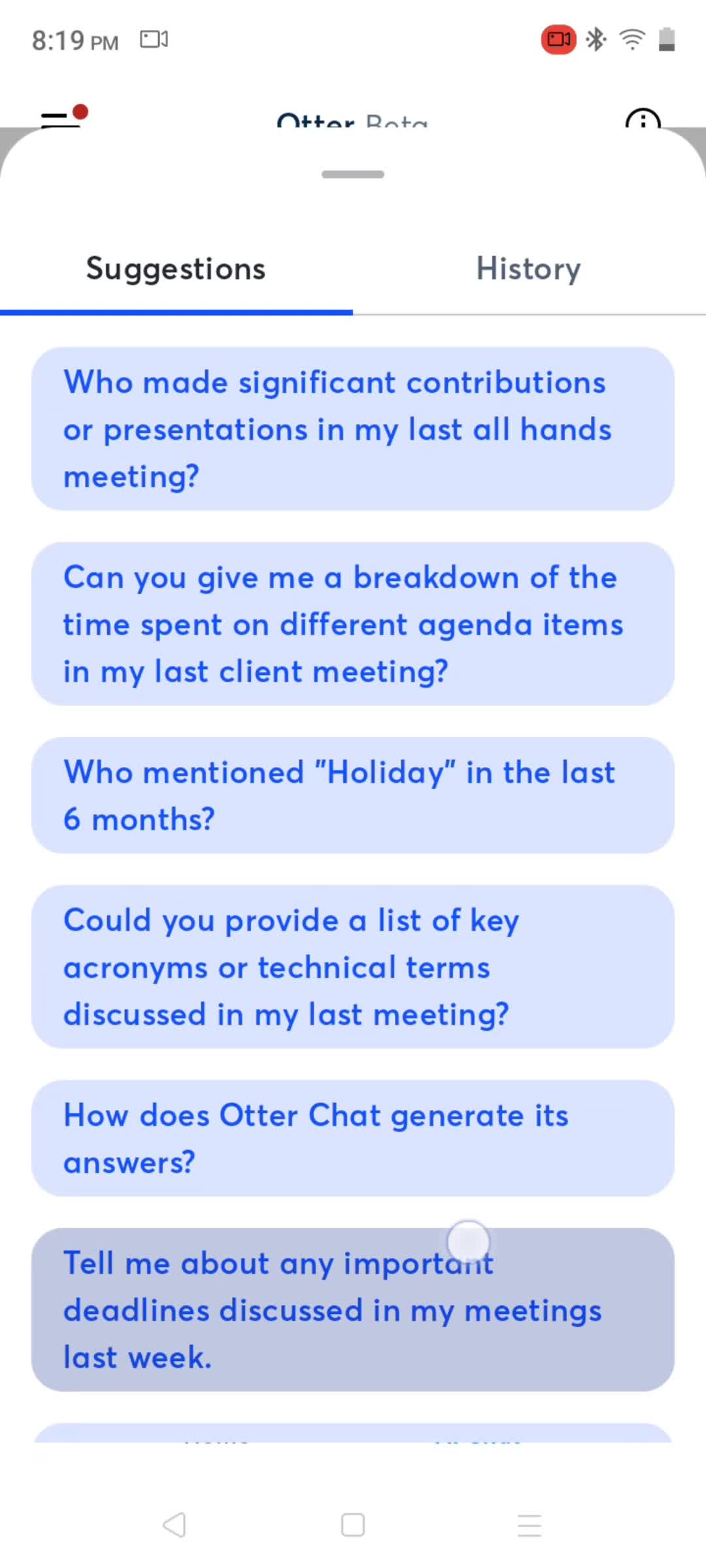 AI chat screenshot