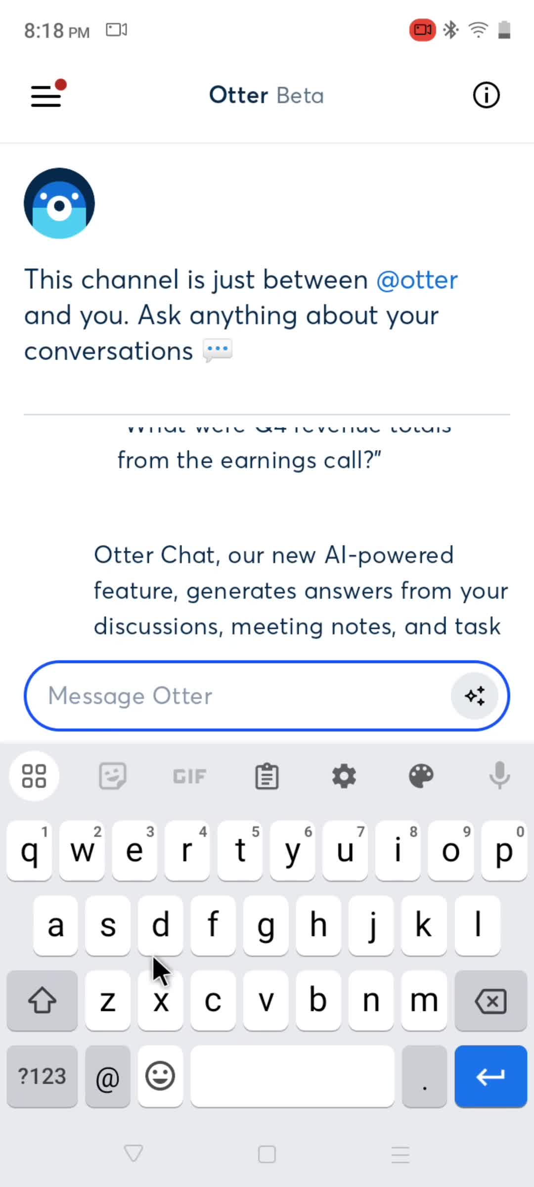 AI chat screenshot