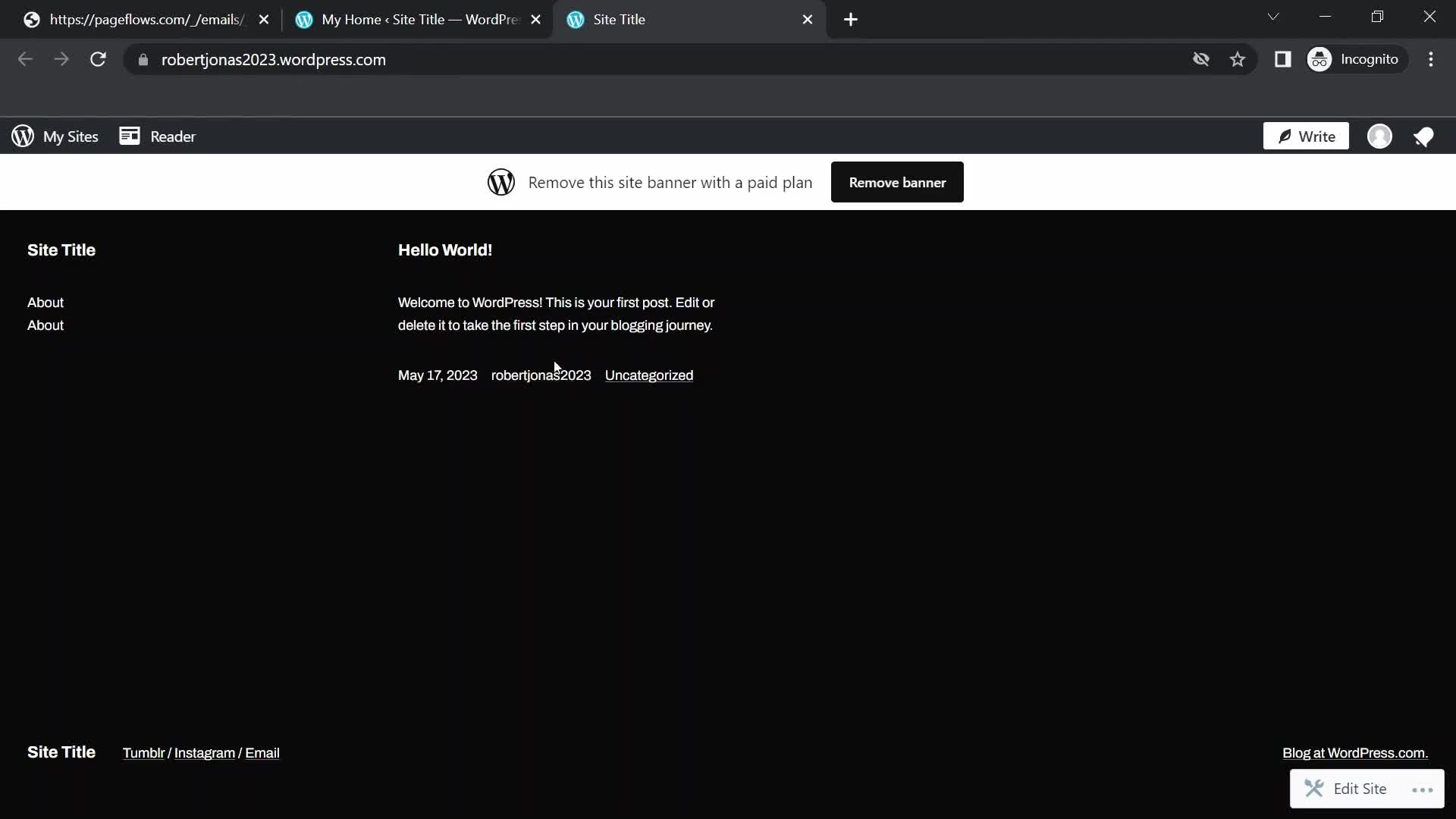 Accepting an invite on WordPress video thumbnail