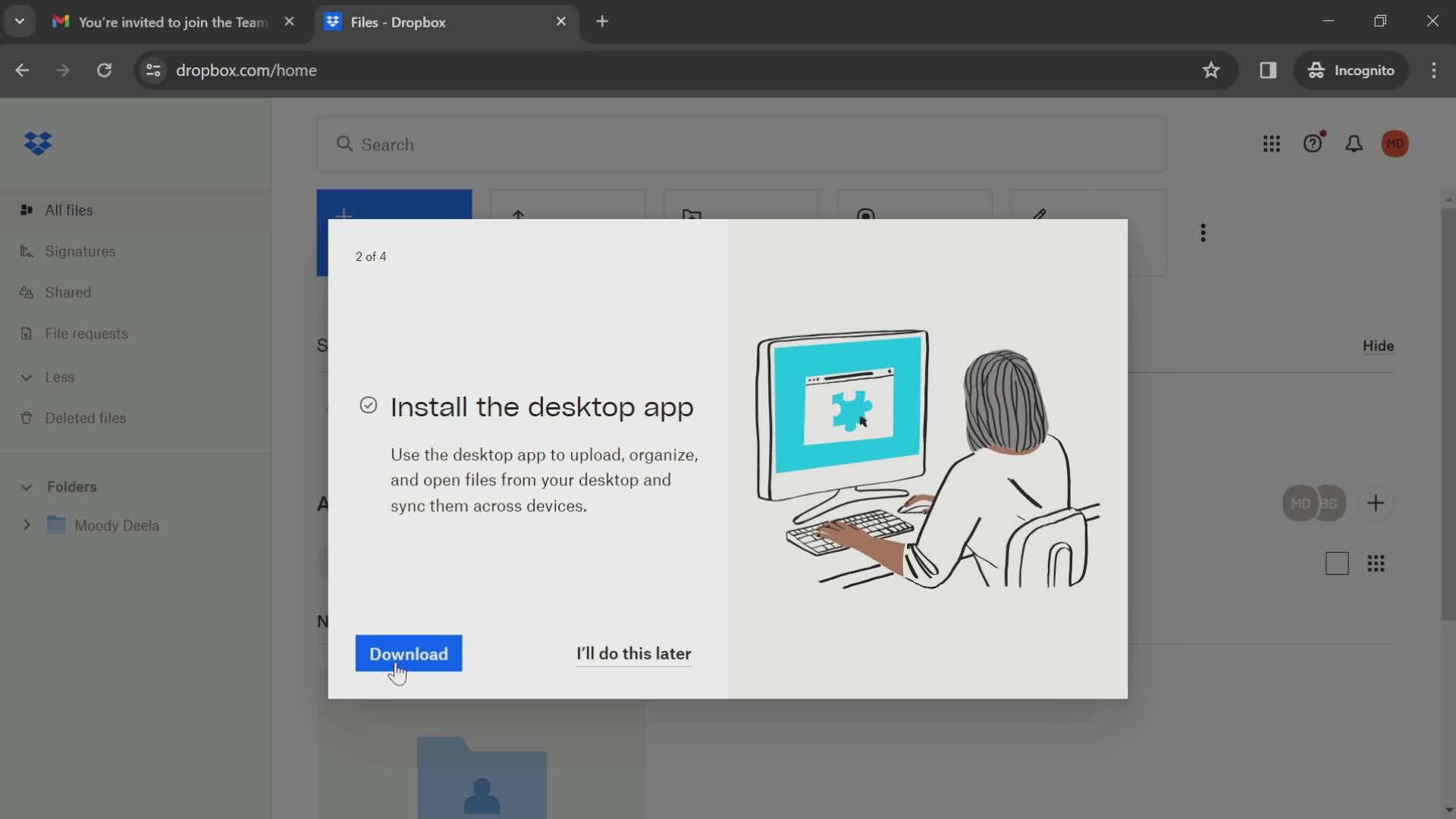 Accepting an invite on Dropbox video thumbnail