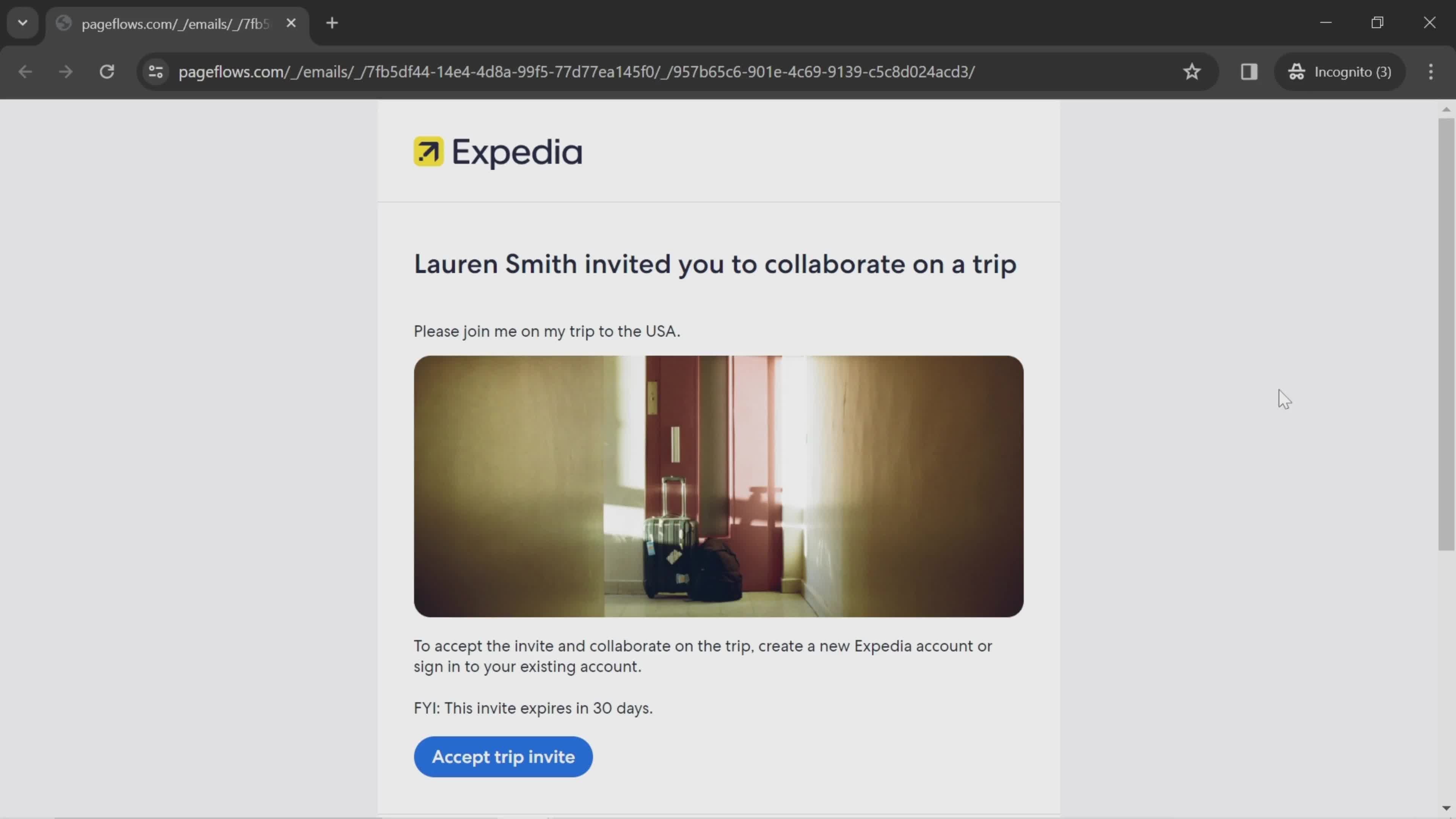 Accepting an invite on Expedia video thumbnail