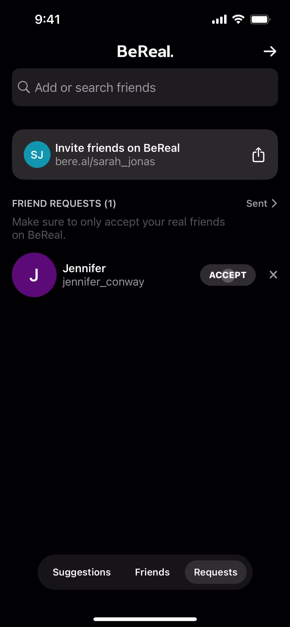 Accepting an invite on BeReal. video thumbnail