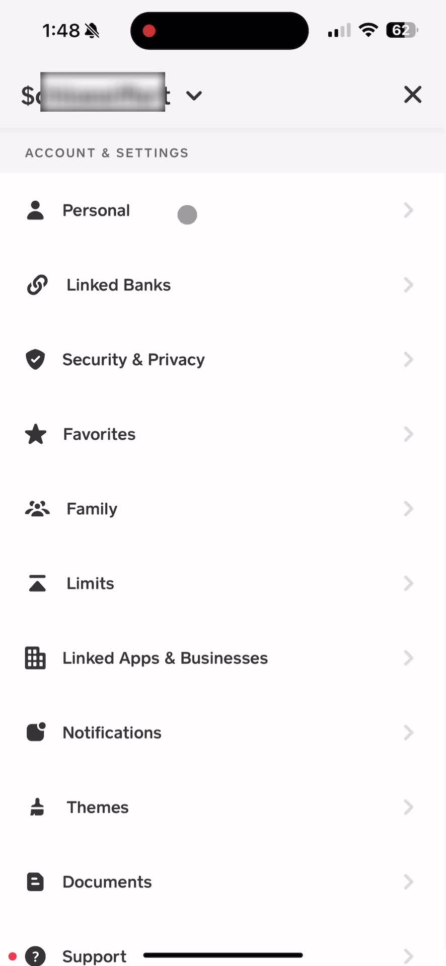 Account settings on Cash App video thumbnail