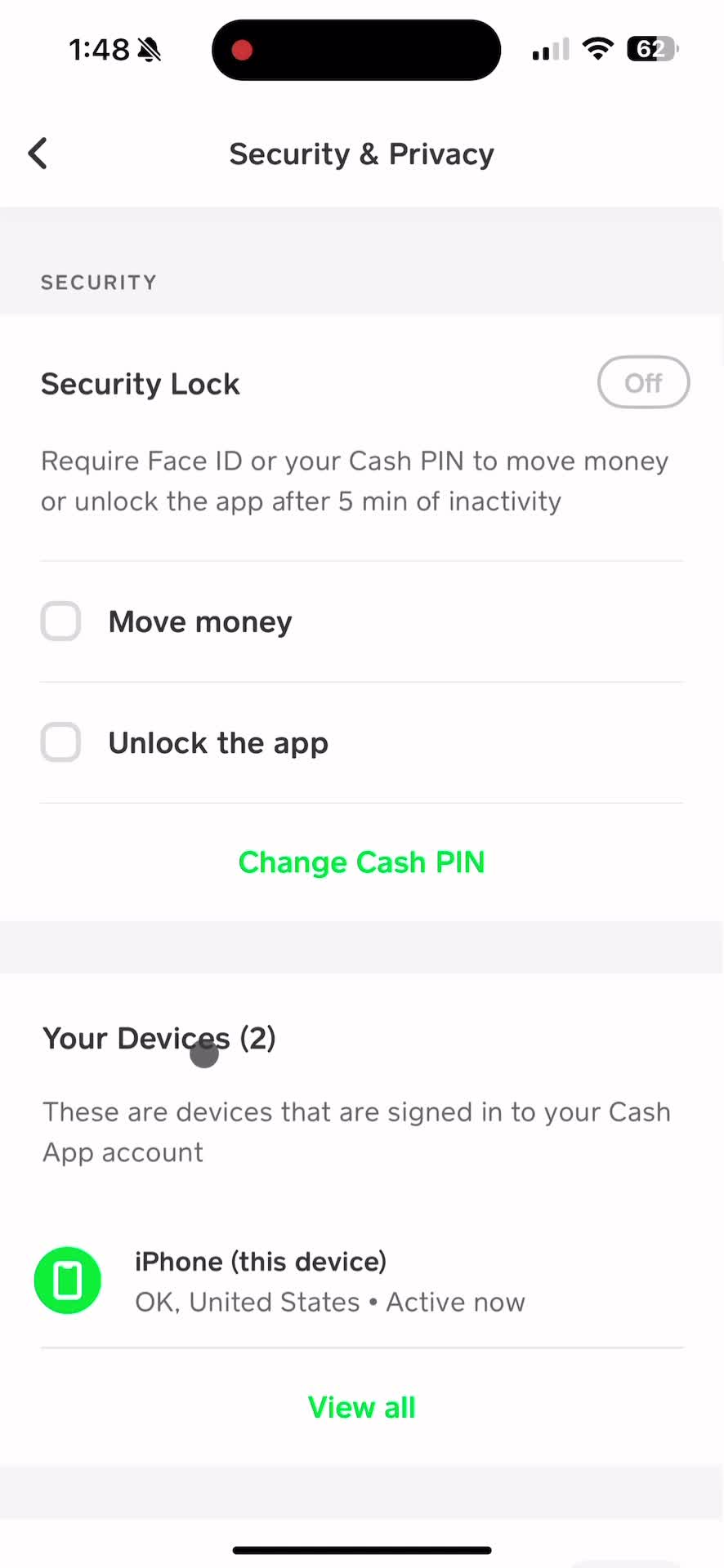 Account settings on Cash App video thumbnail