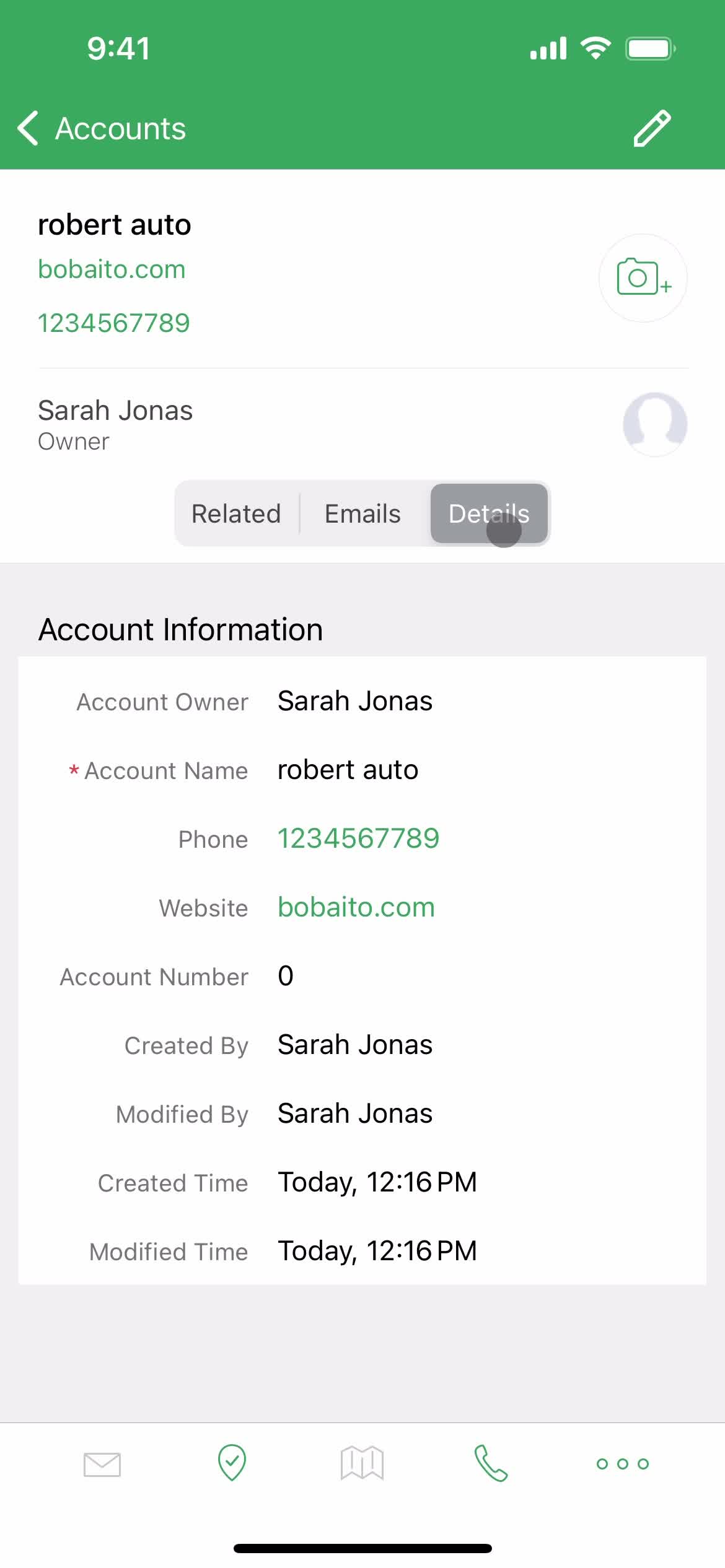 Adding an account screenshot