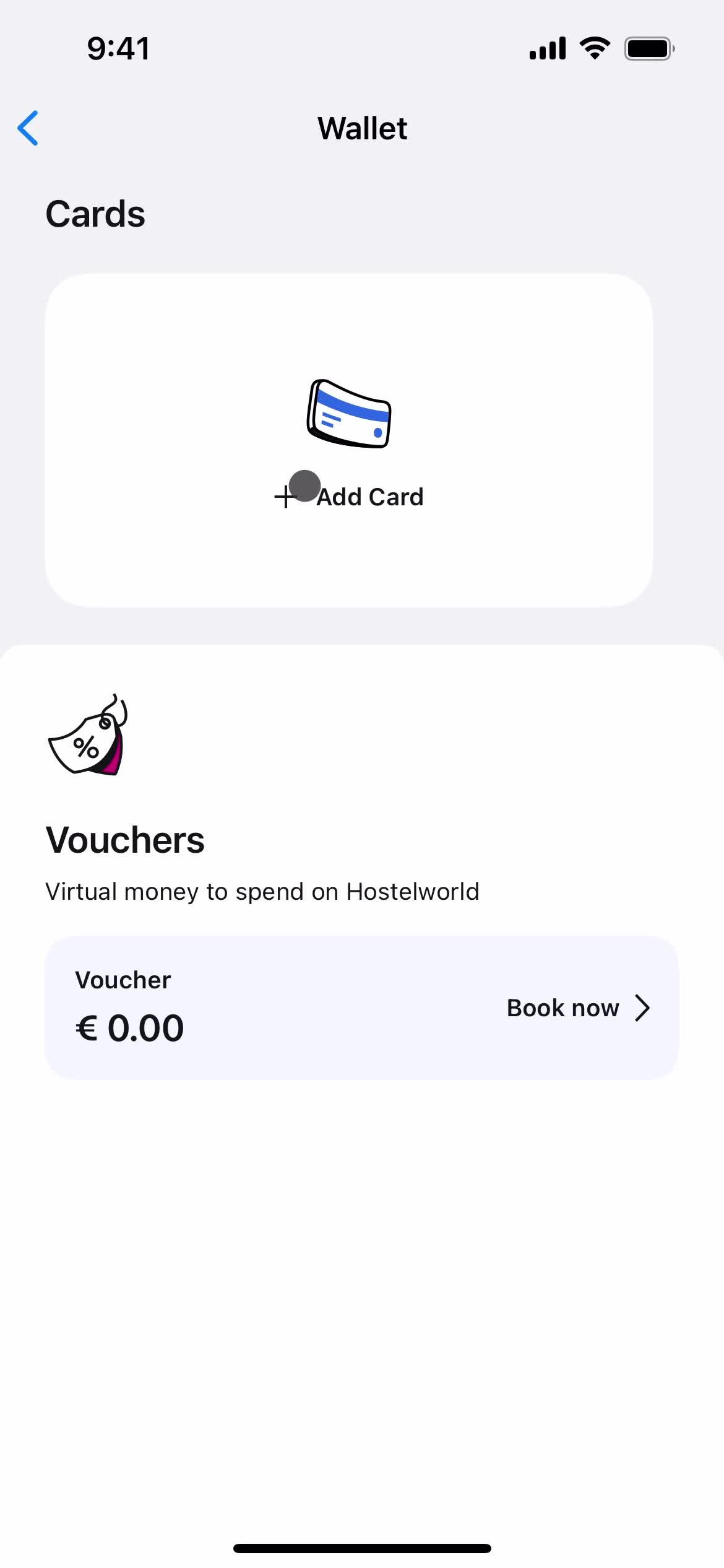 Adding payment details screenshot