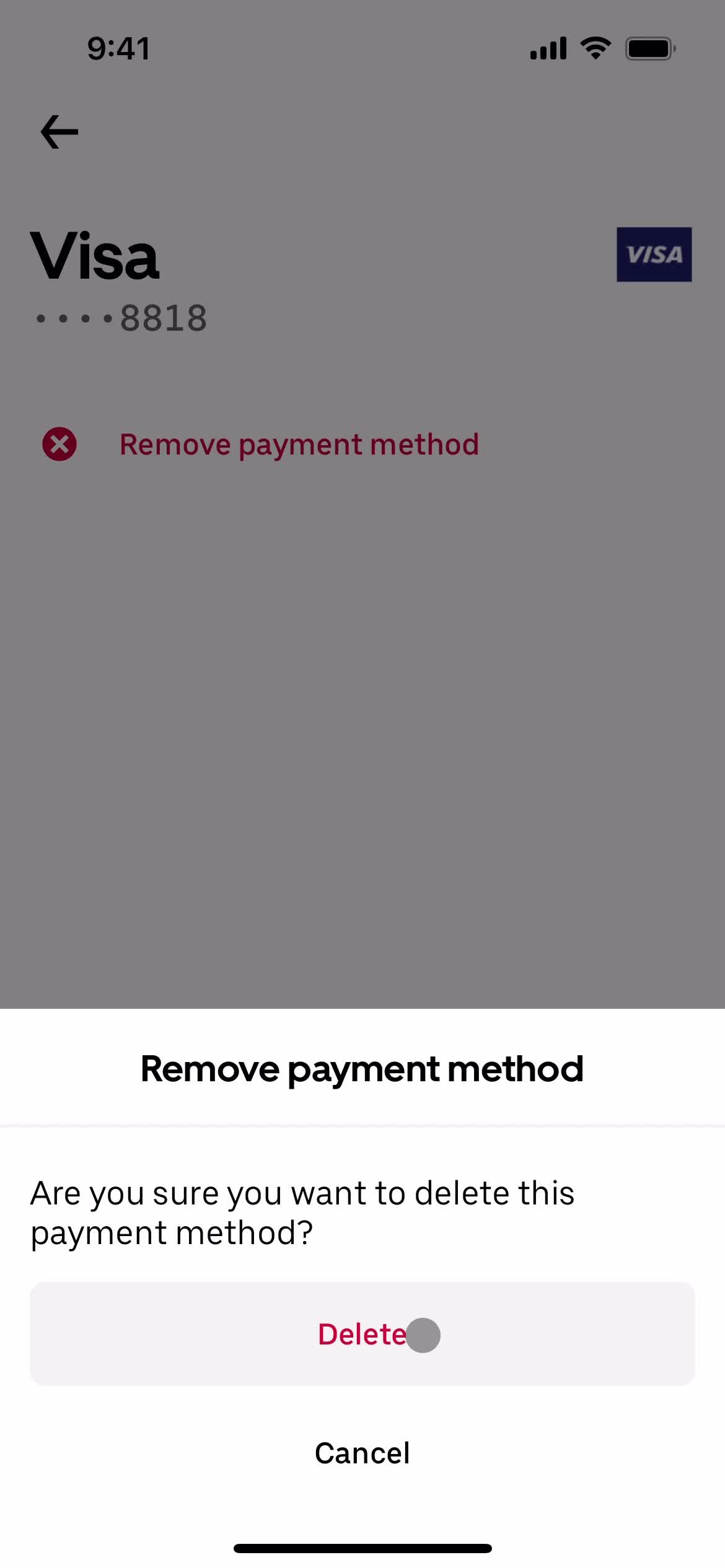 Adding payment details on Uber video thumbnail