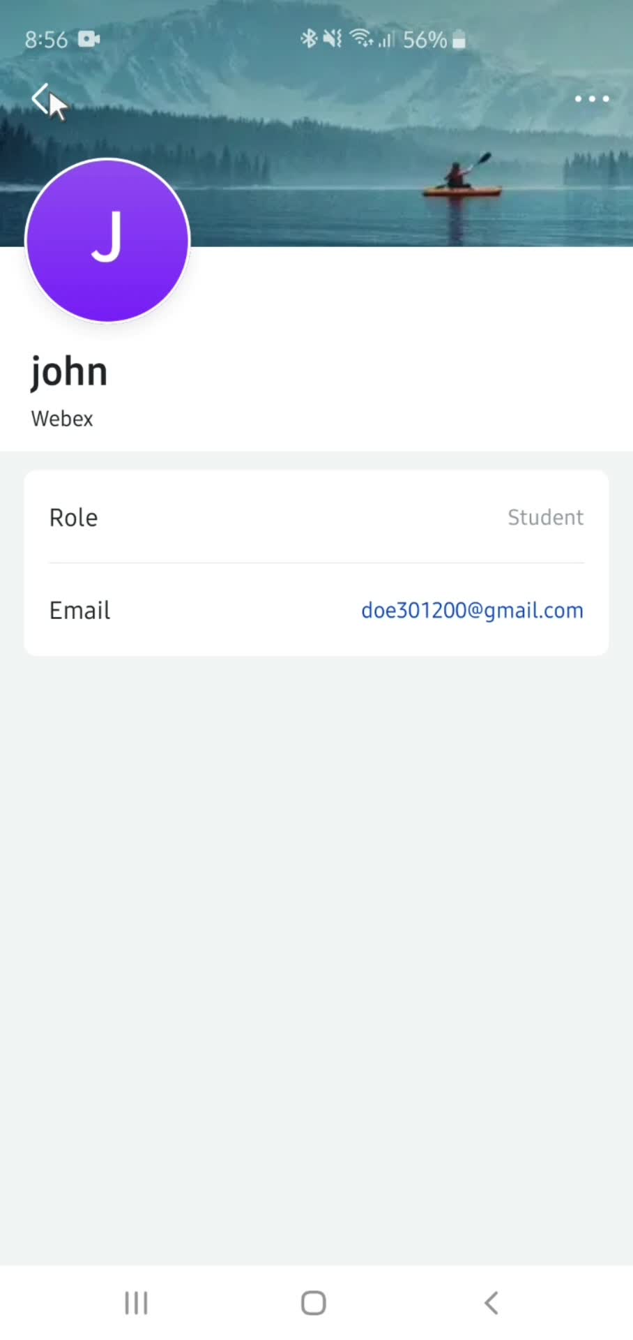 Adding email contact screenshot