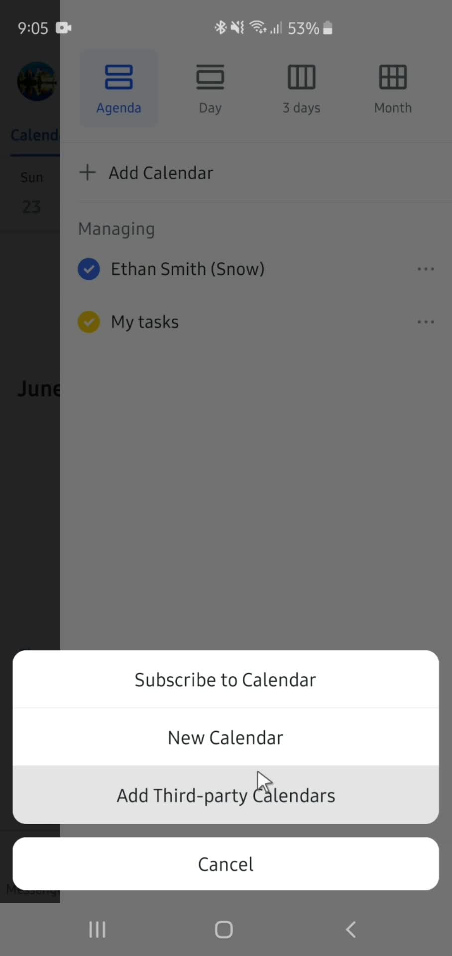 Creating a calendar screenshot