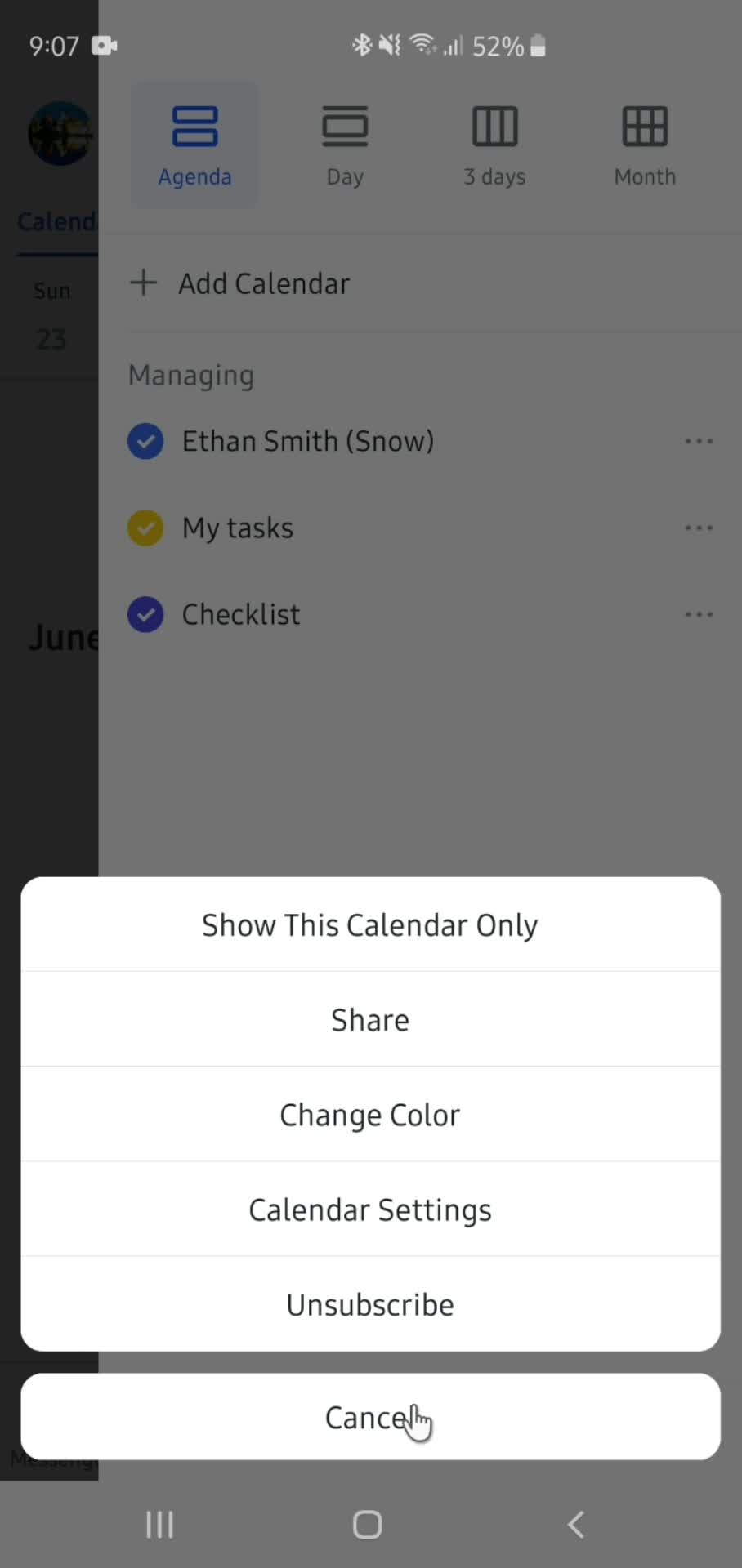 Creating a calendar screenshot