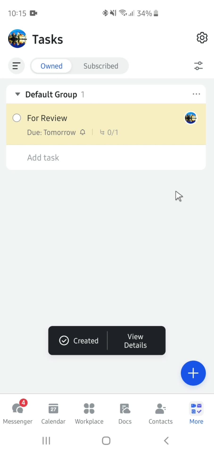 Creating a task screenshot