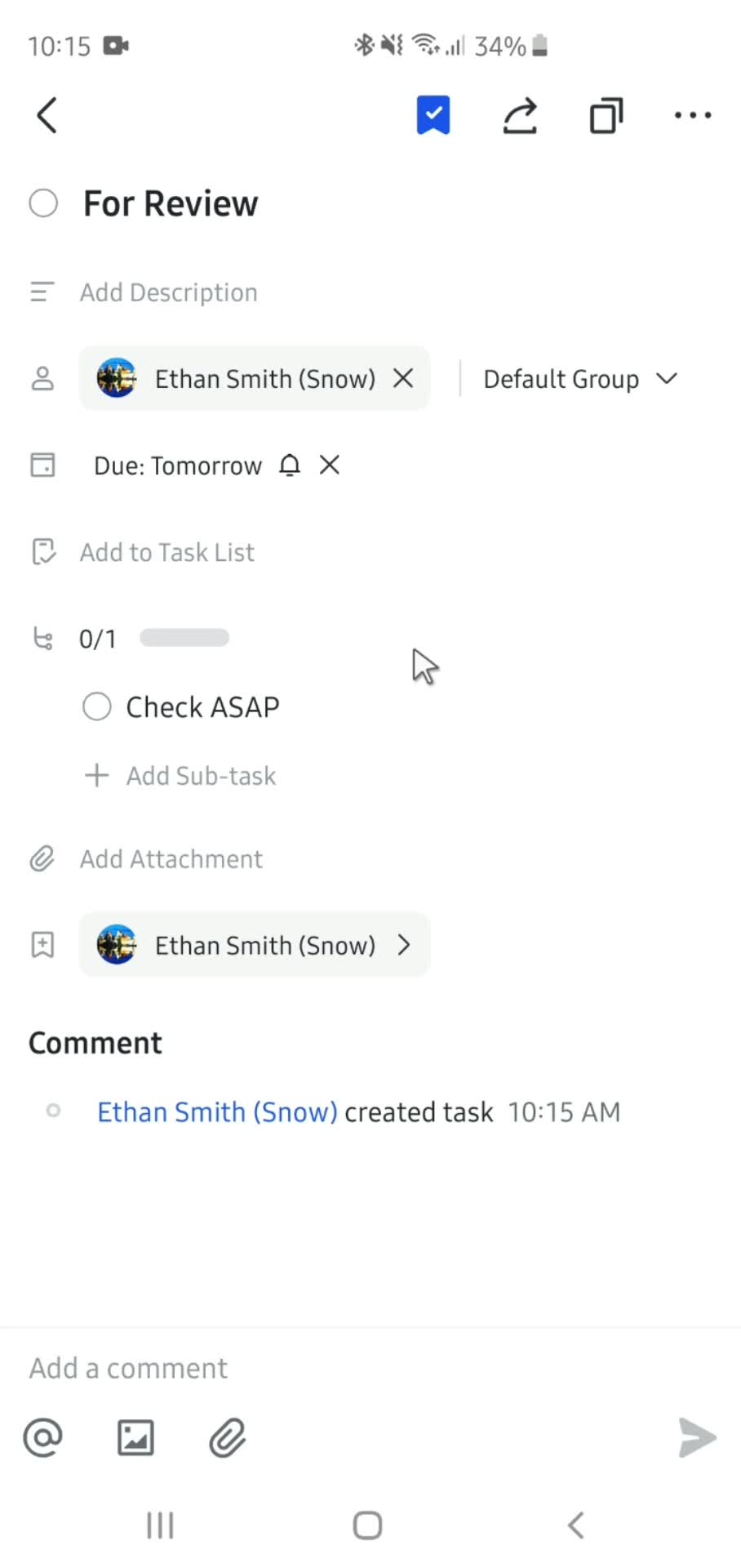 Creating a task screenshot