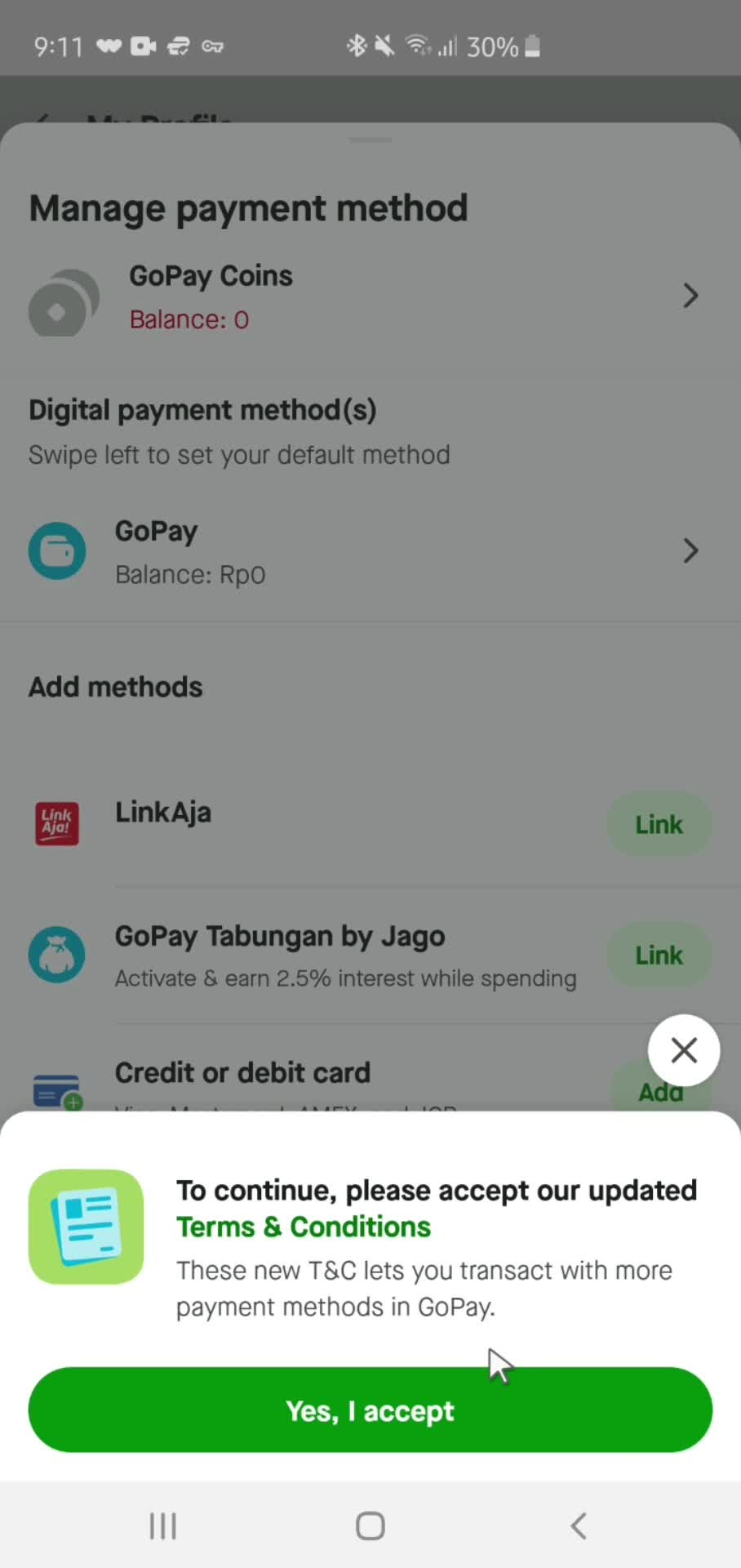 Adding payment details screenshot