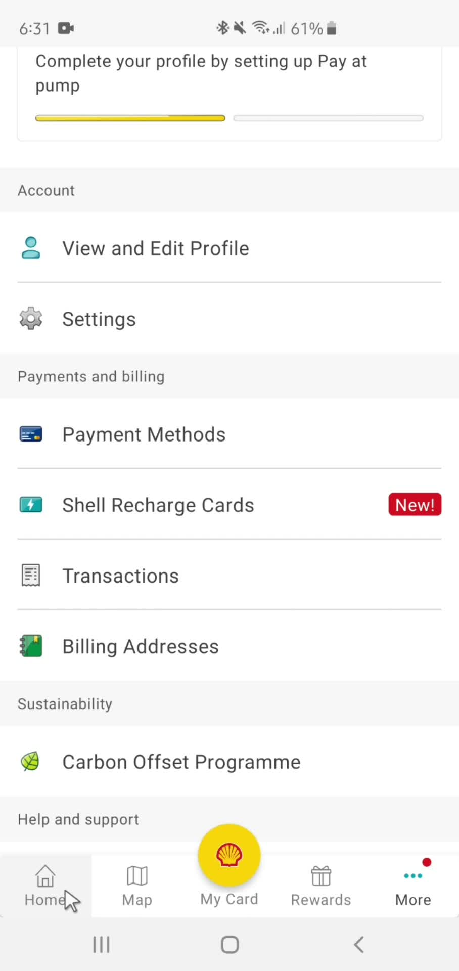 Adding payment details screenshot