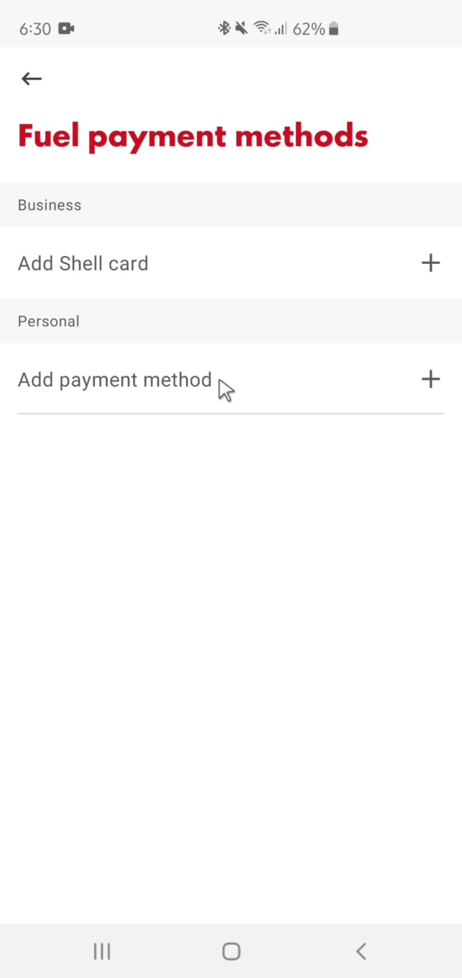 Adding payment details screenshot