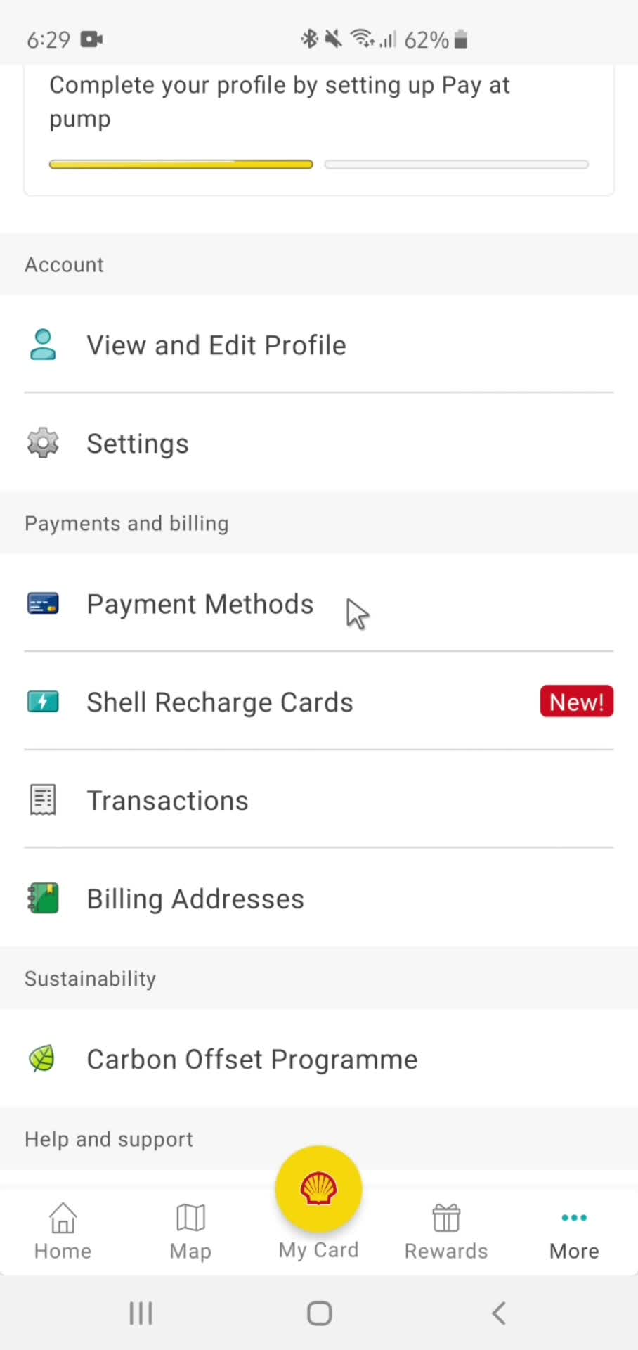 Adding payment details screenshot