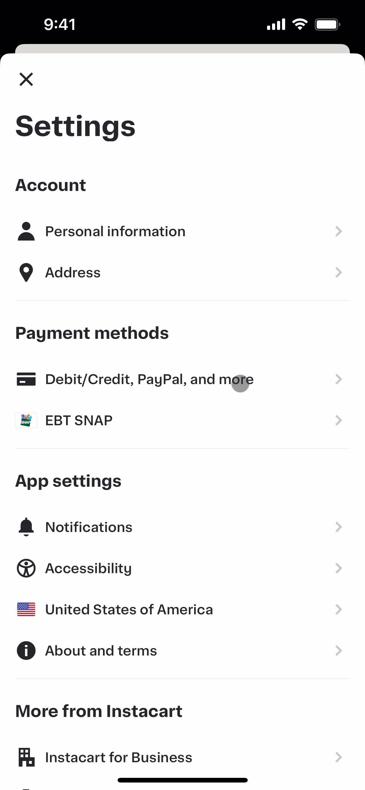 Adding payment details screenshot