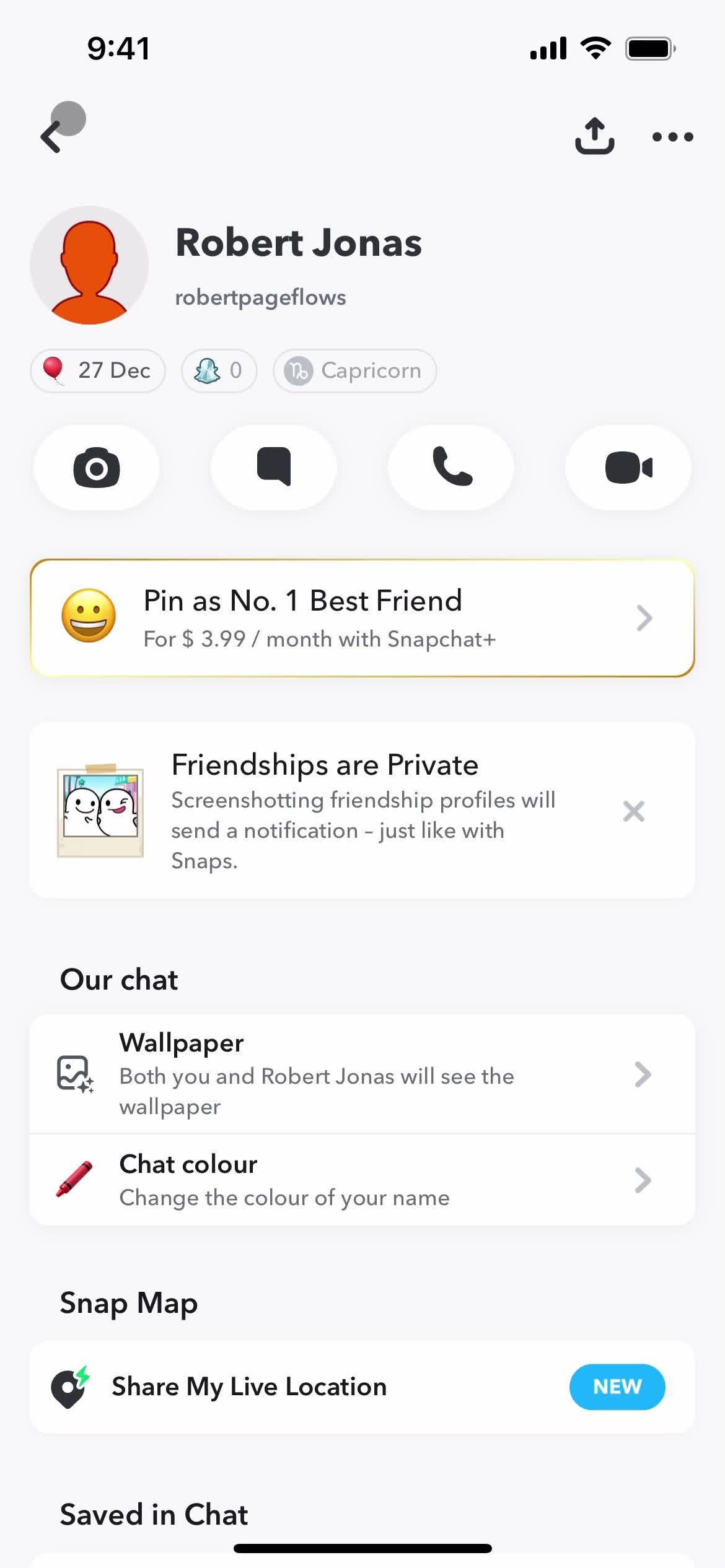 Adding a friend screenshot