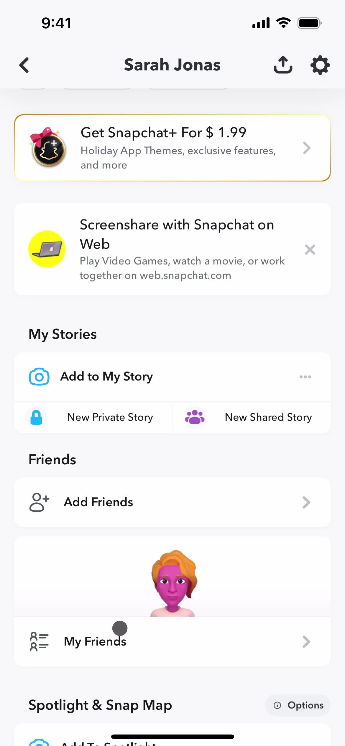 Adding a friend screenshot