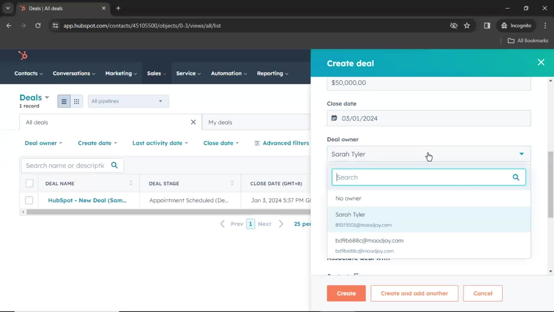 Adding a deal on HubSpot CRM video thumbnail