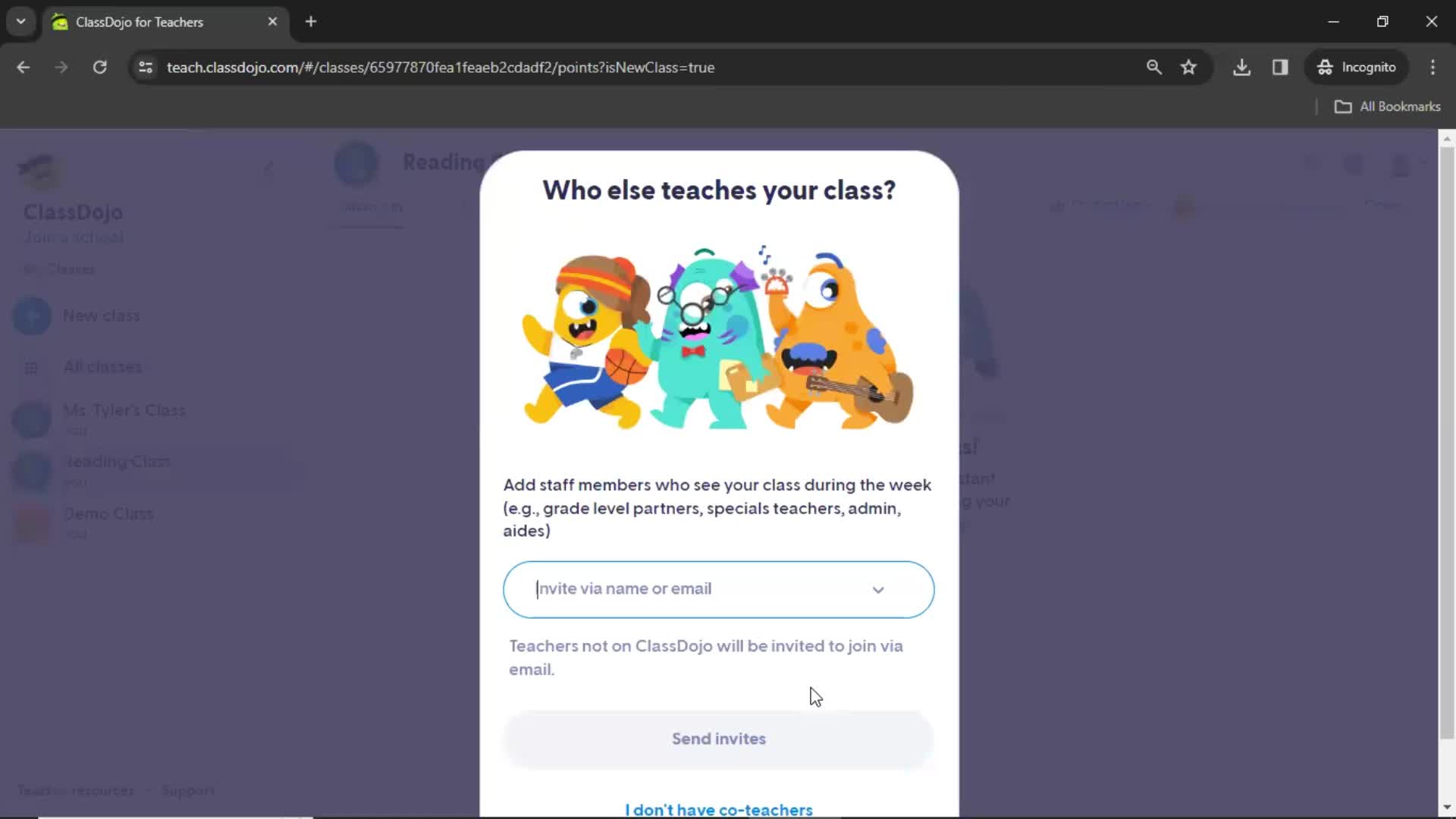 Adding a new class on ClassDojo video thumbnail