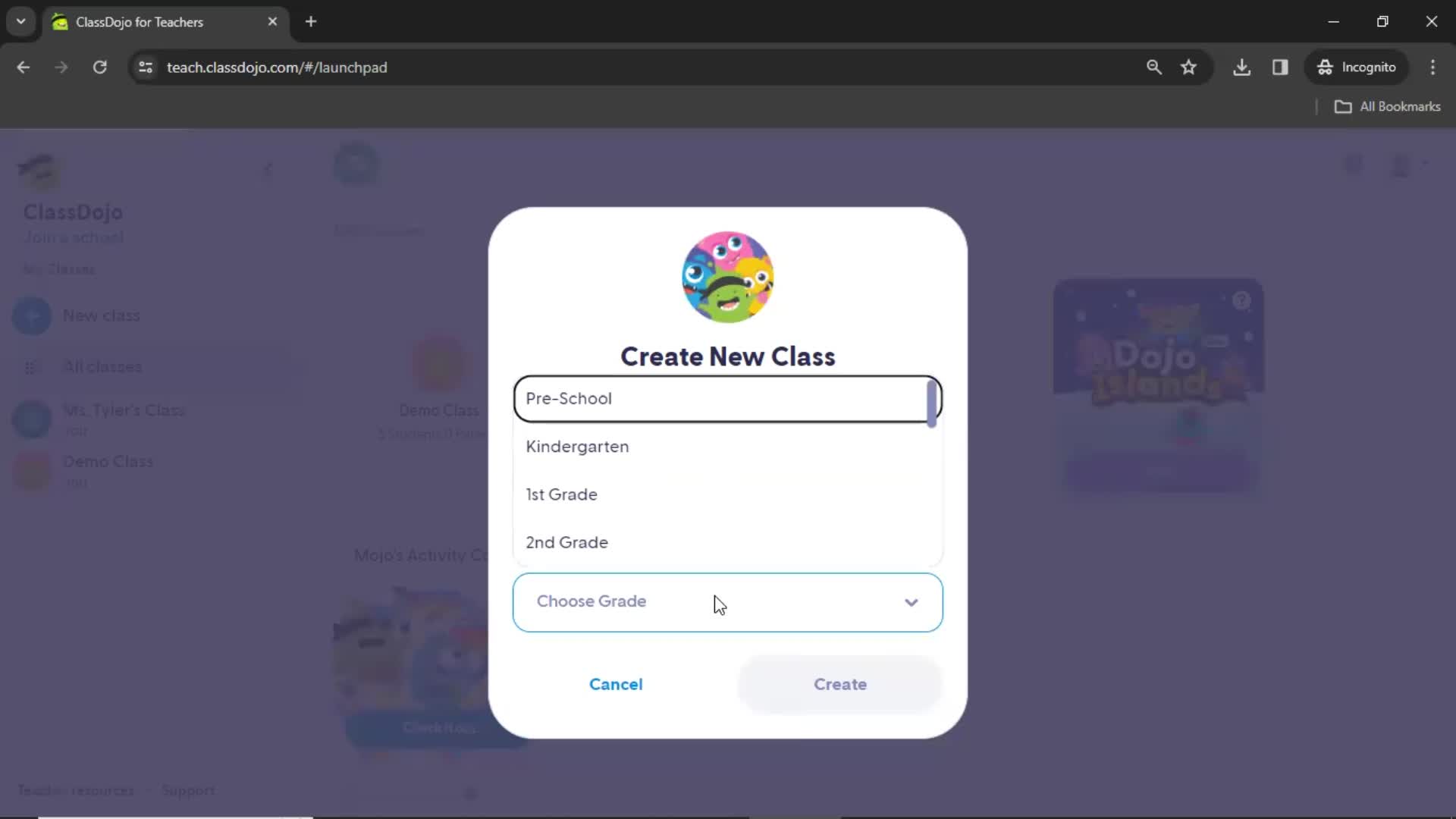 Adding a new class on ClassDojo video thumbnail