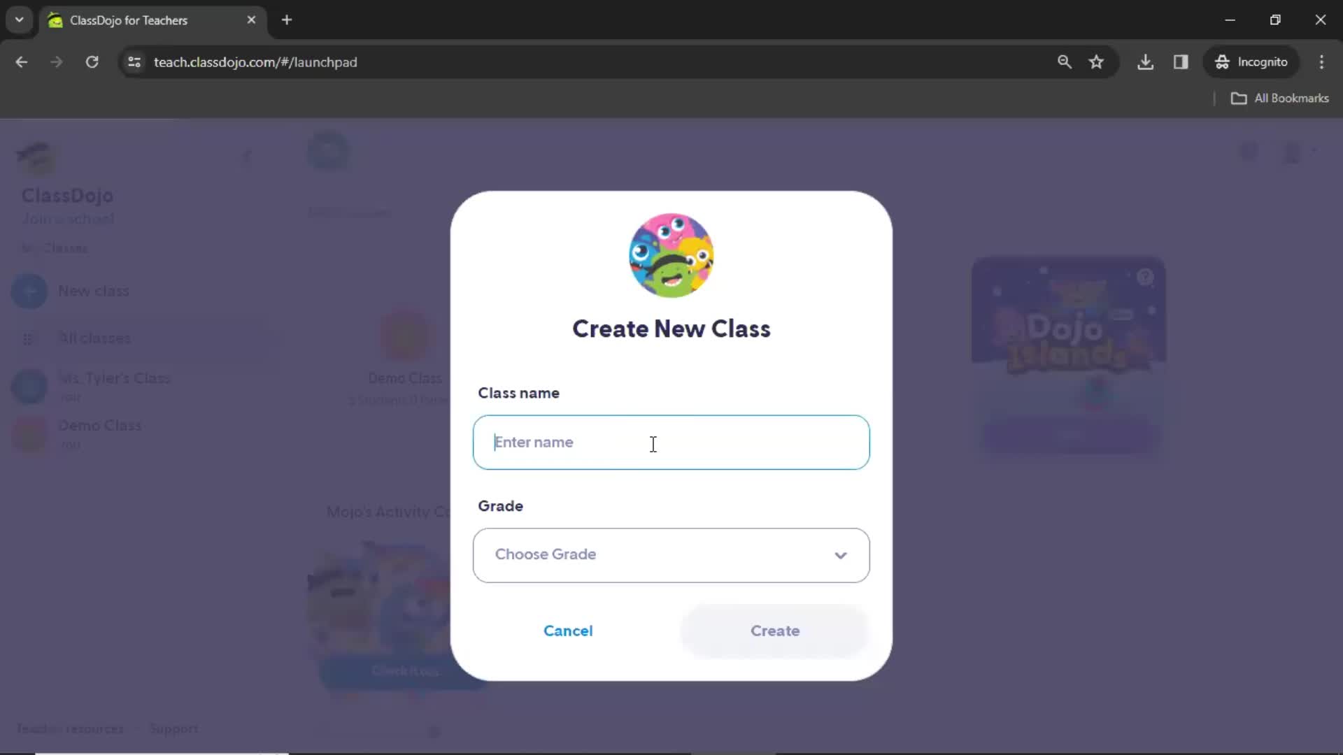 Adding a new class on ClassDojo video thumbnail