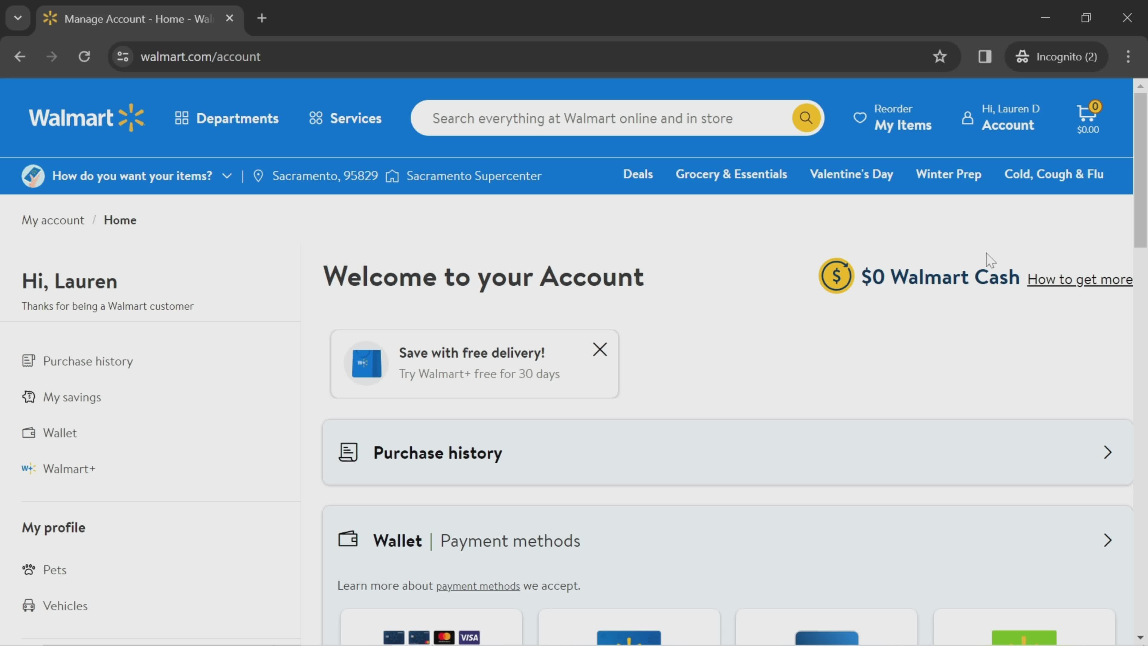 Adding a payment method screenshot