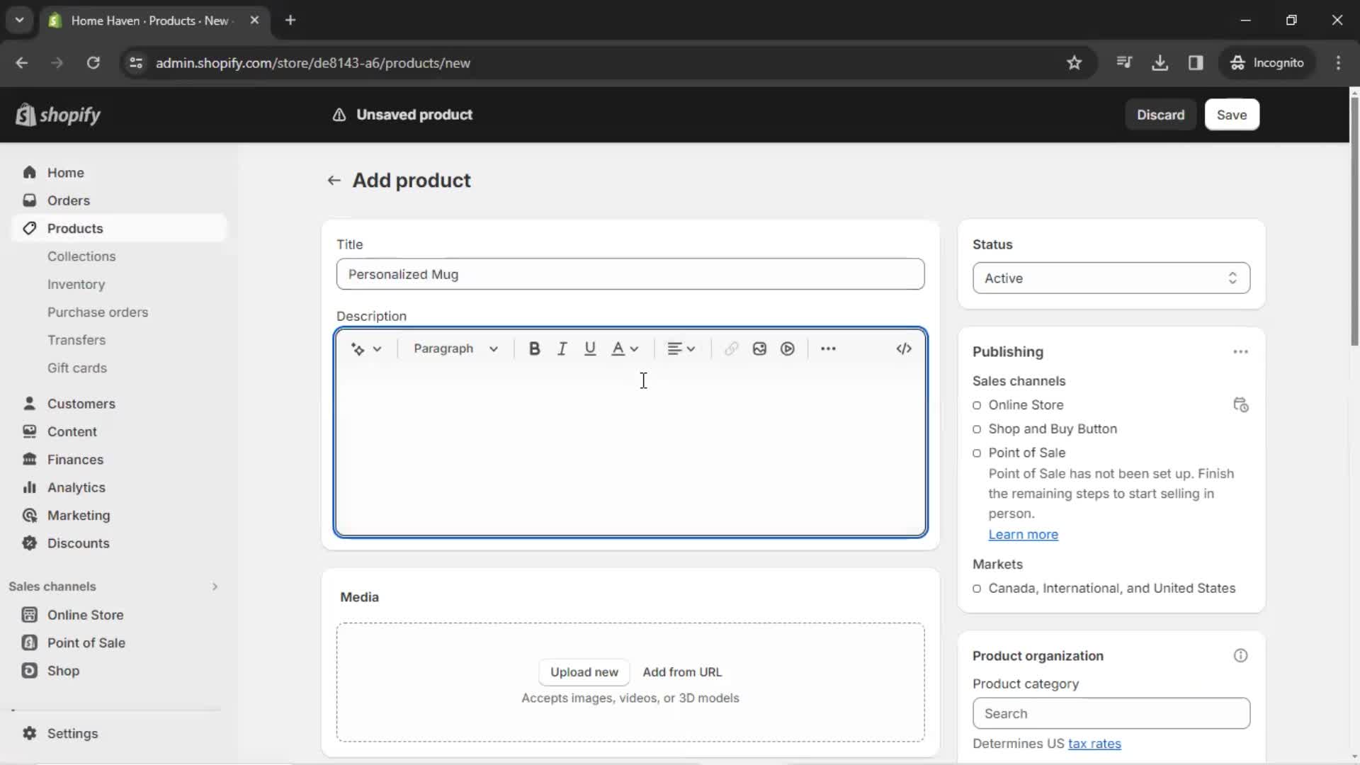 Adding a product screenshot