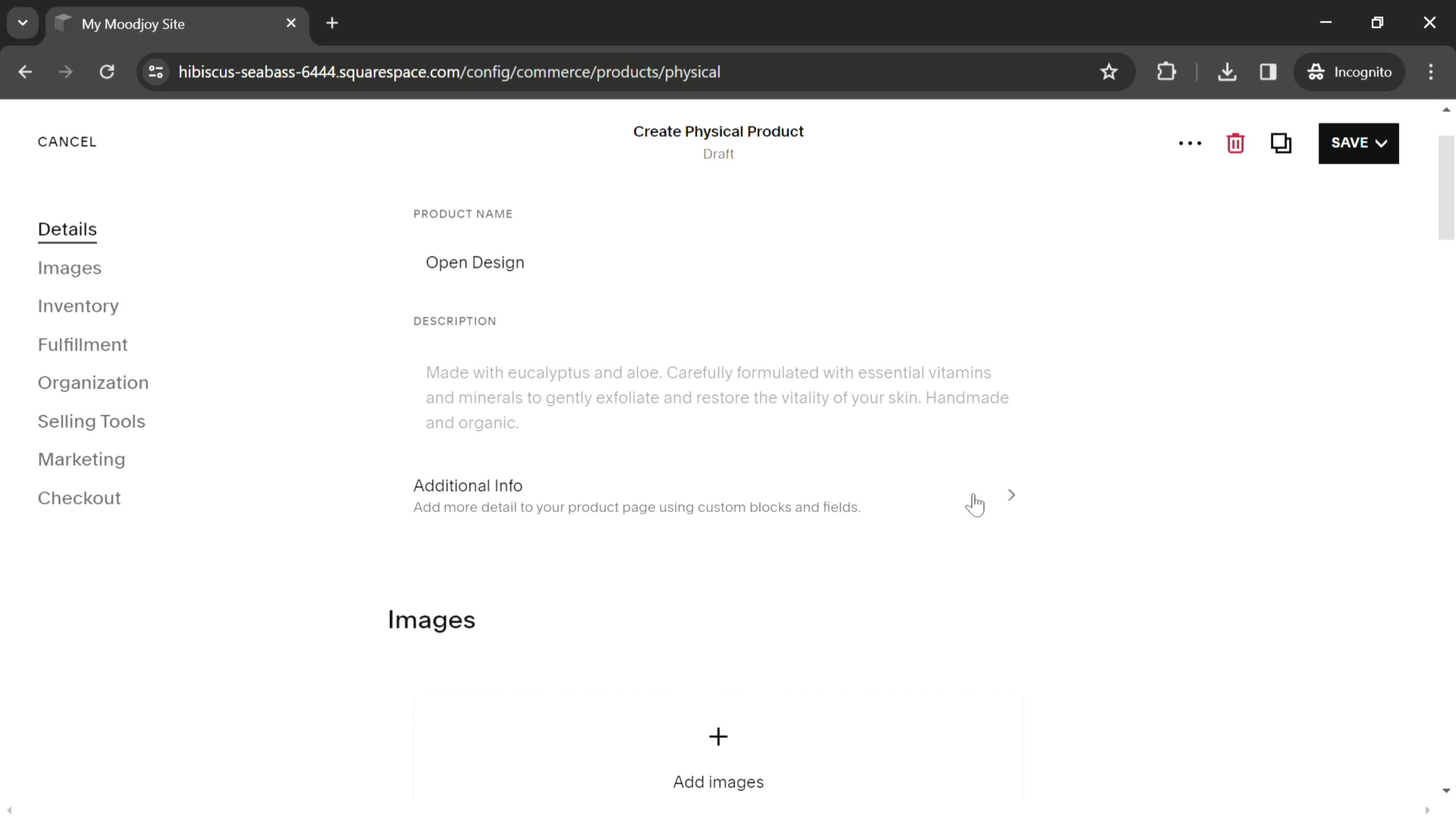 Adding a product screenshot