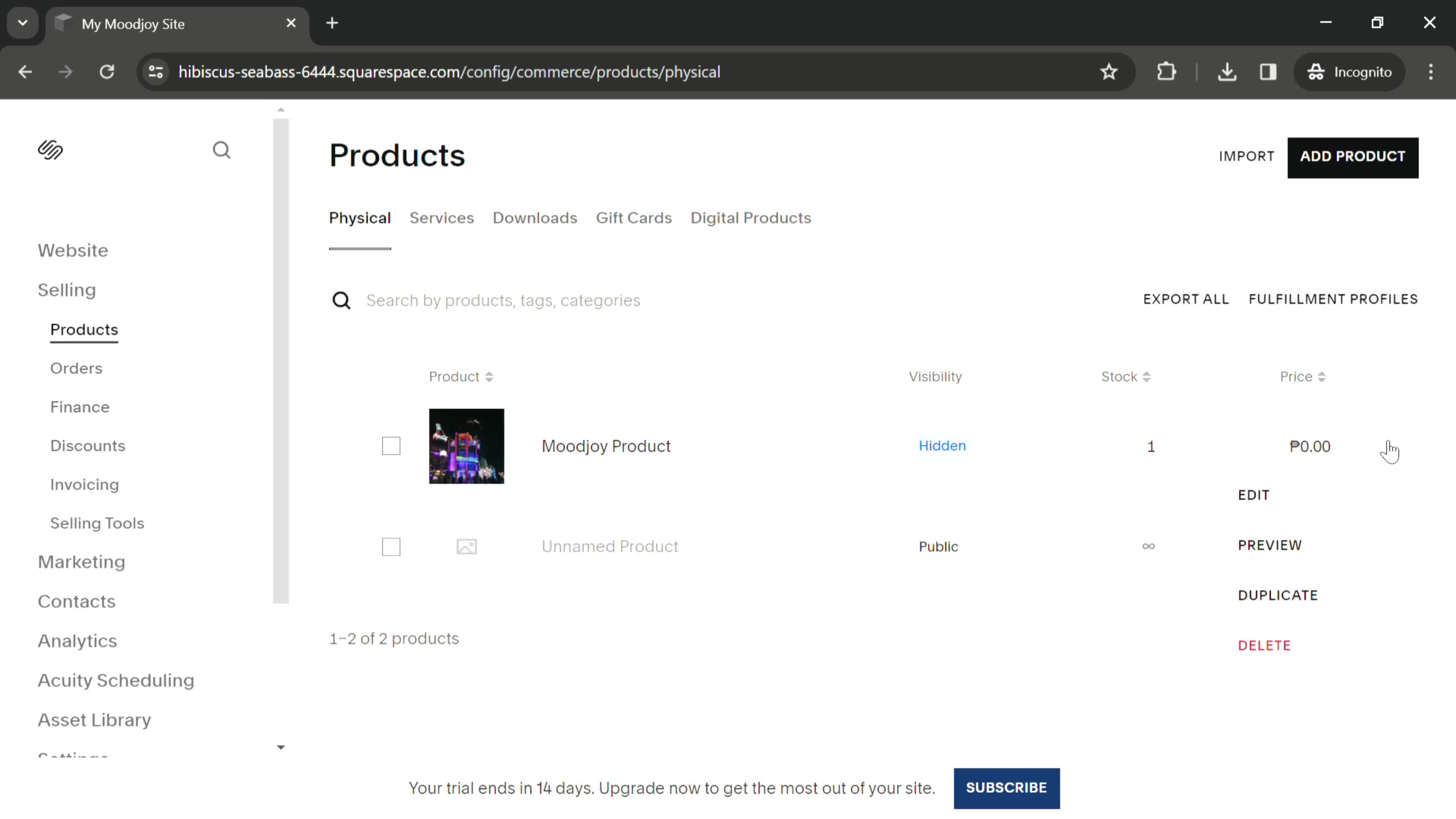 Adding a product screenshot