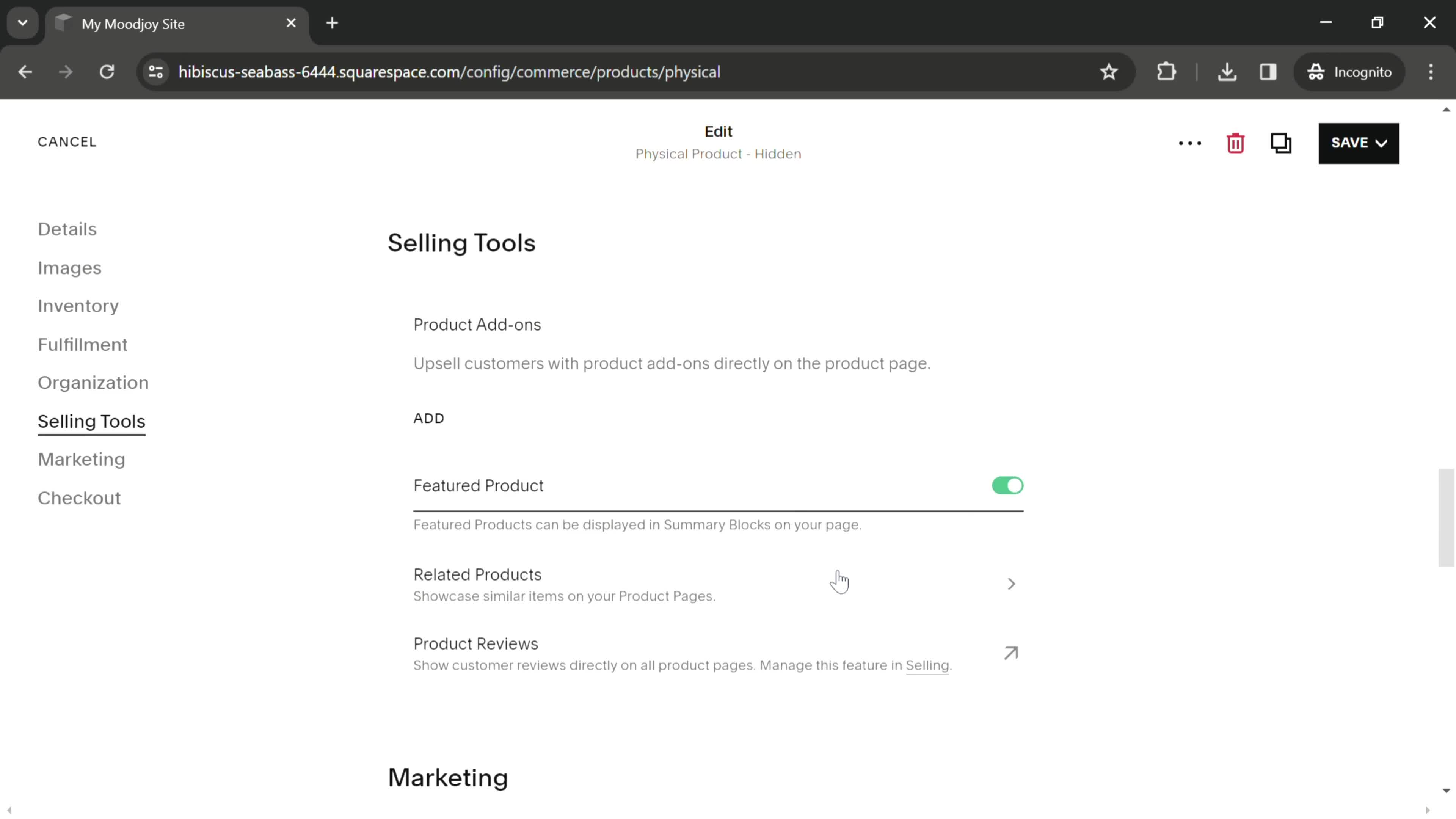 Adding a product screenshot