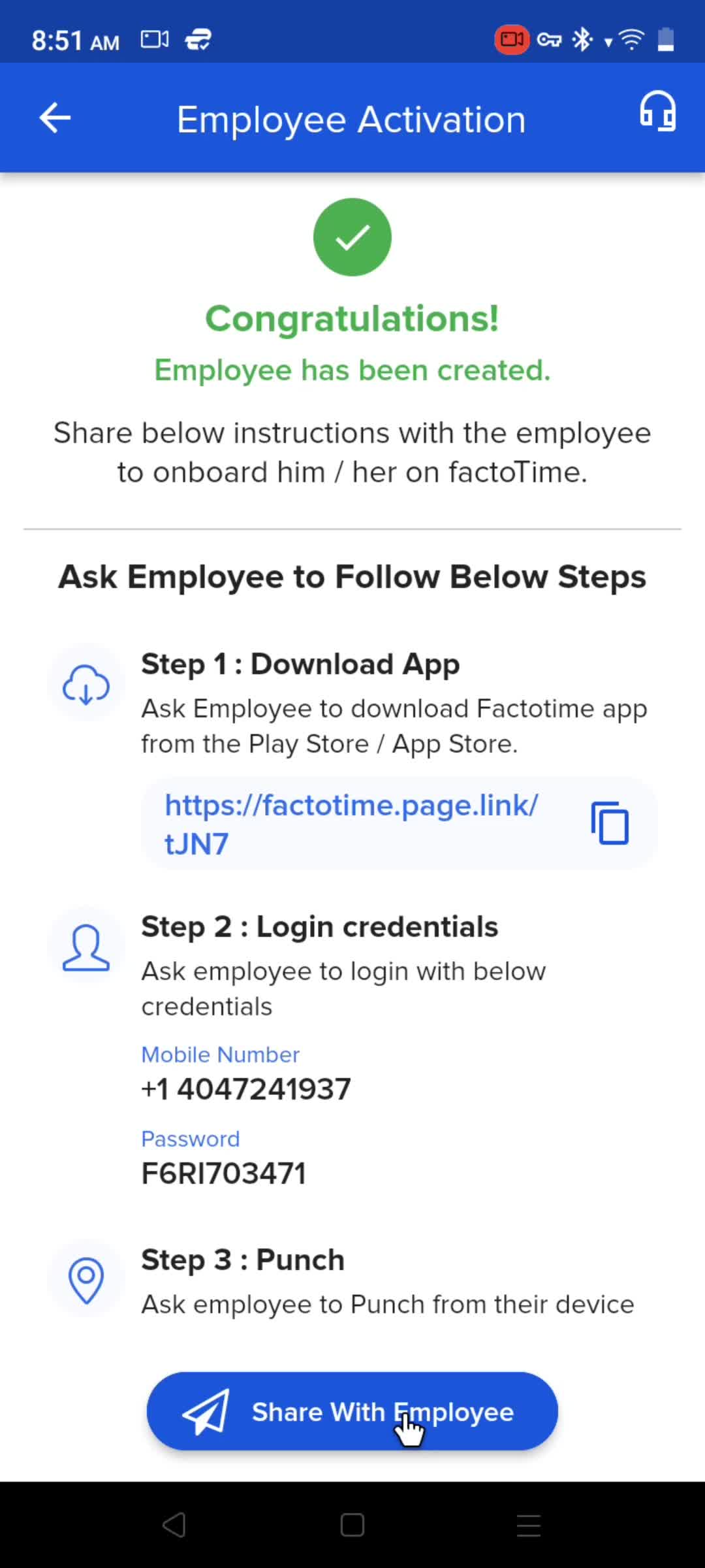 Adding an employee on factoTime video thumbnail