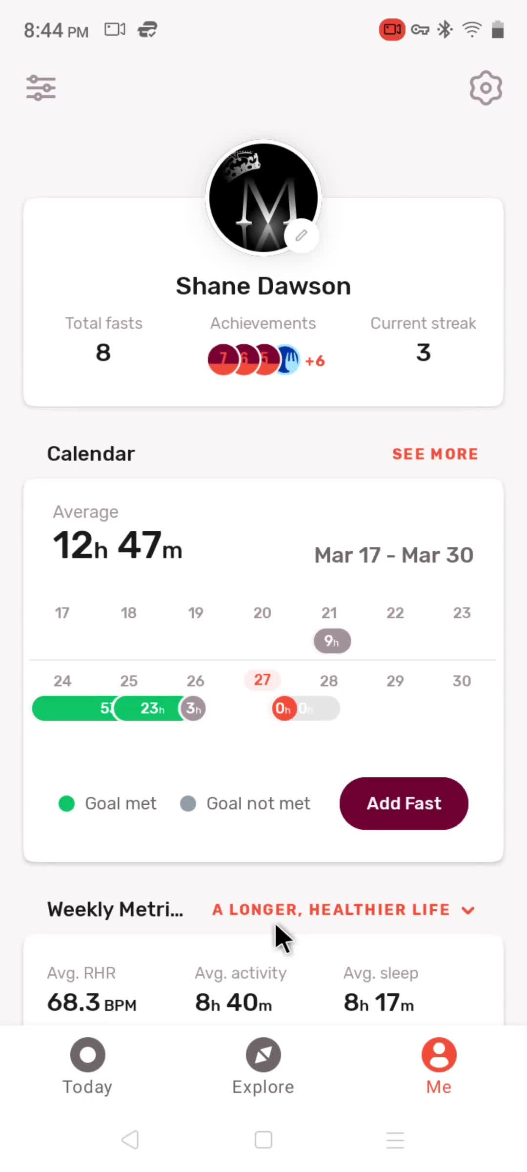 Adding goals screenshot