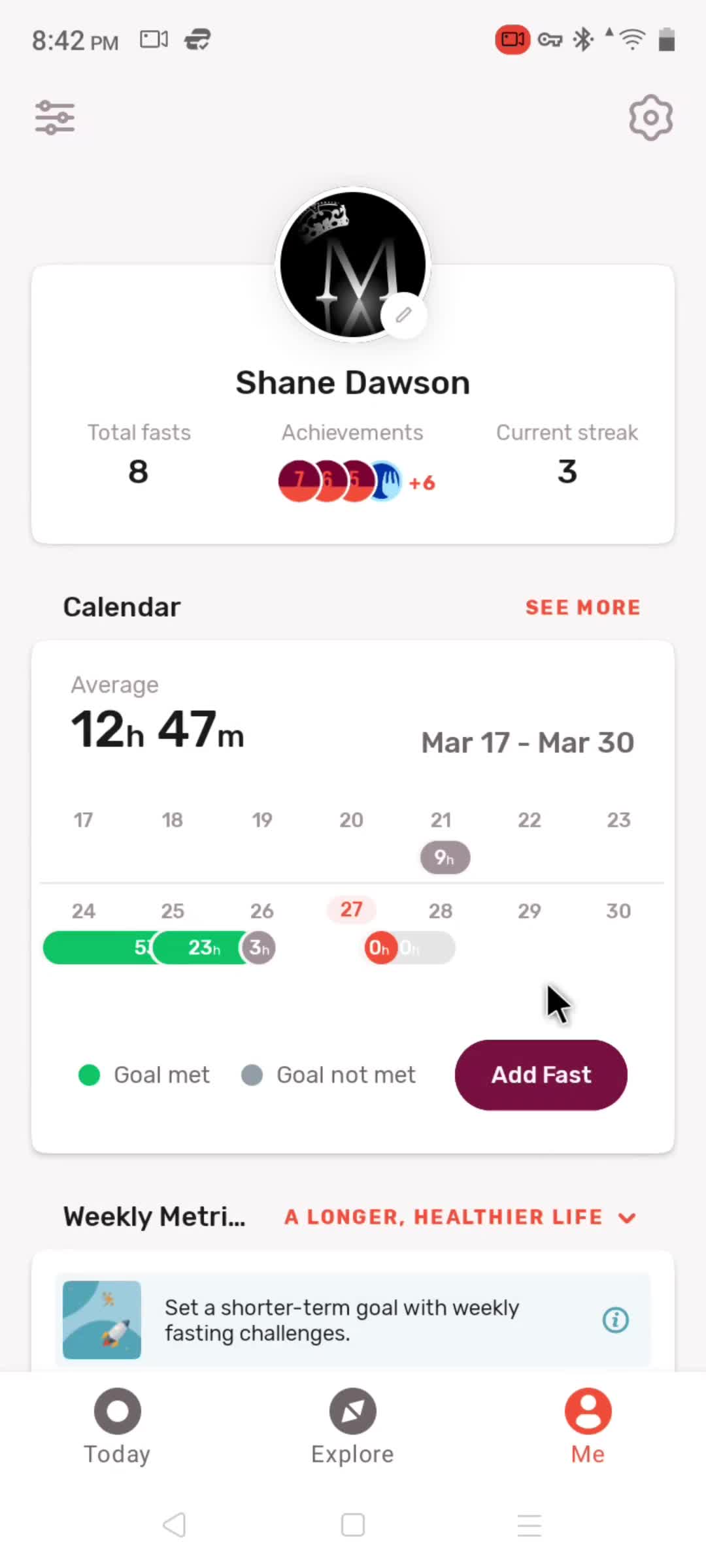 Adding goals screenshot