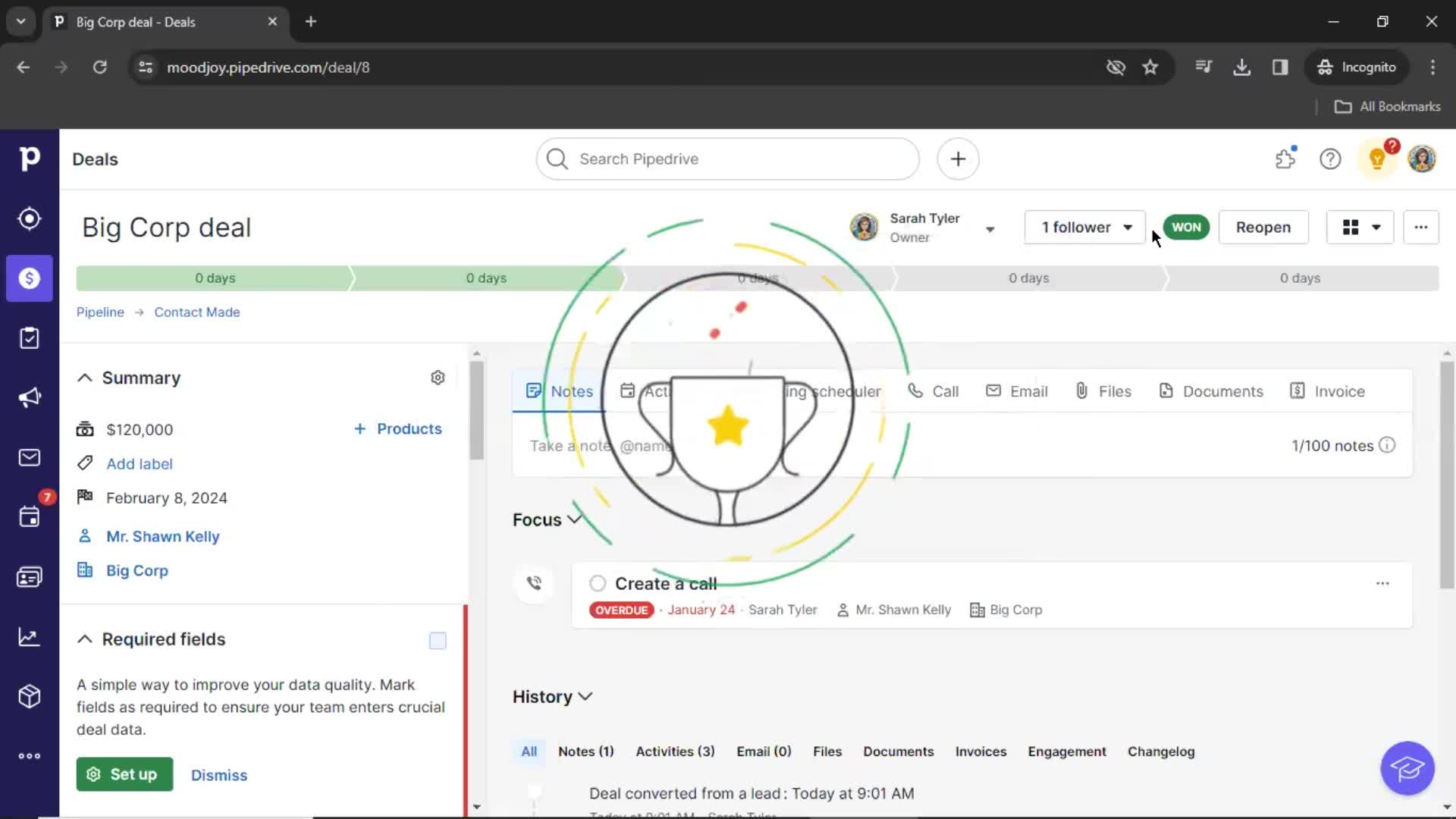 Adding leads on Pipedrive video thumbnail