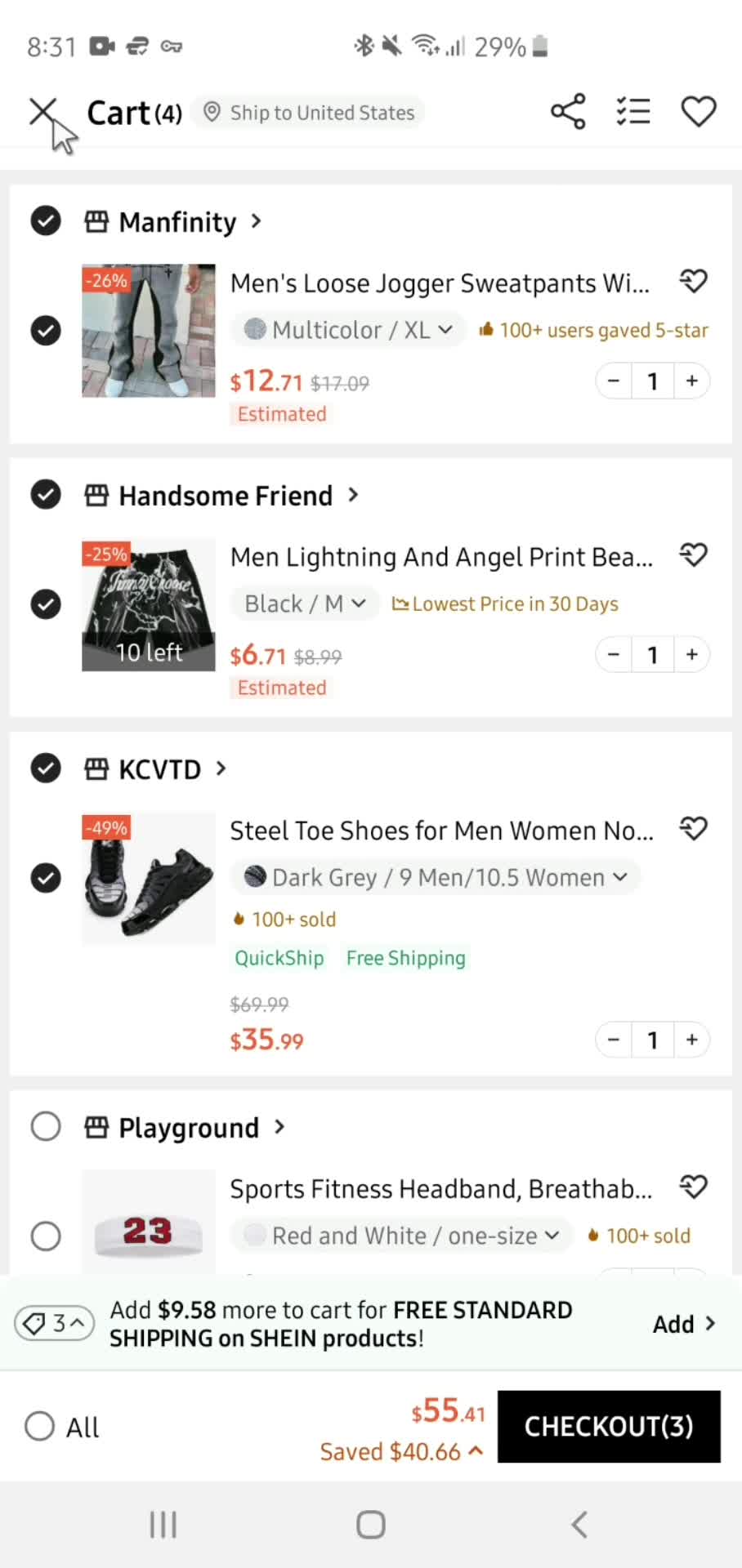 Adding to cart on Shein video thumbnail