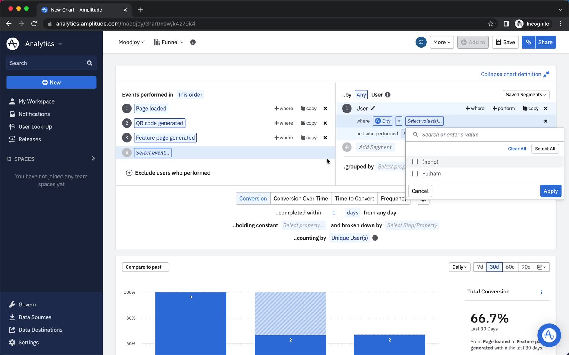 Creating a funnel screenshot