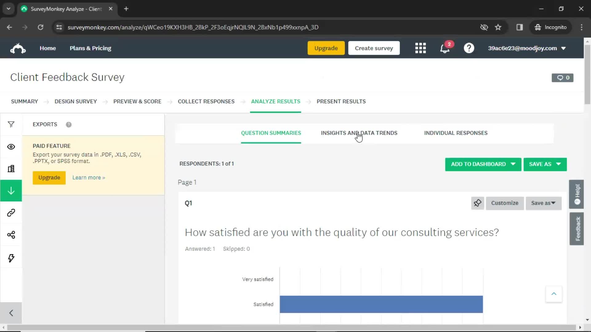 Analytics/Stats on SurveyMonkey video thumbnail