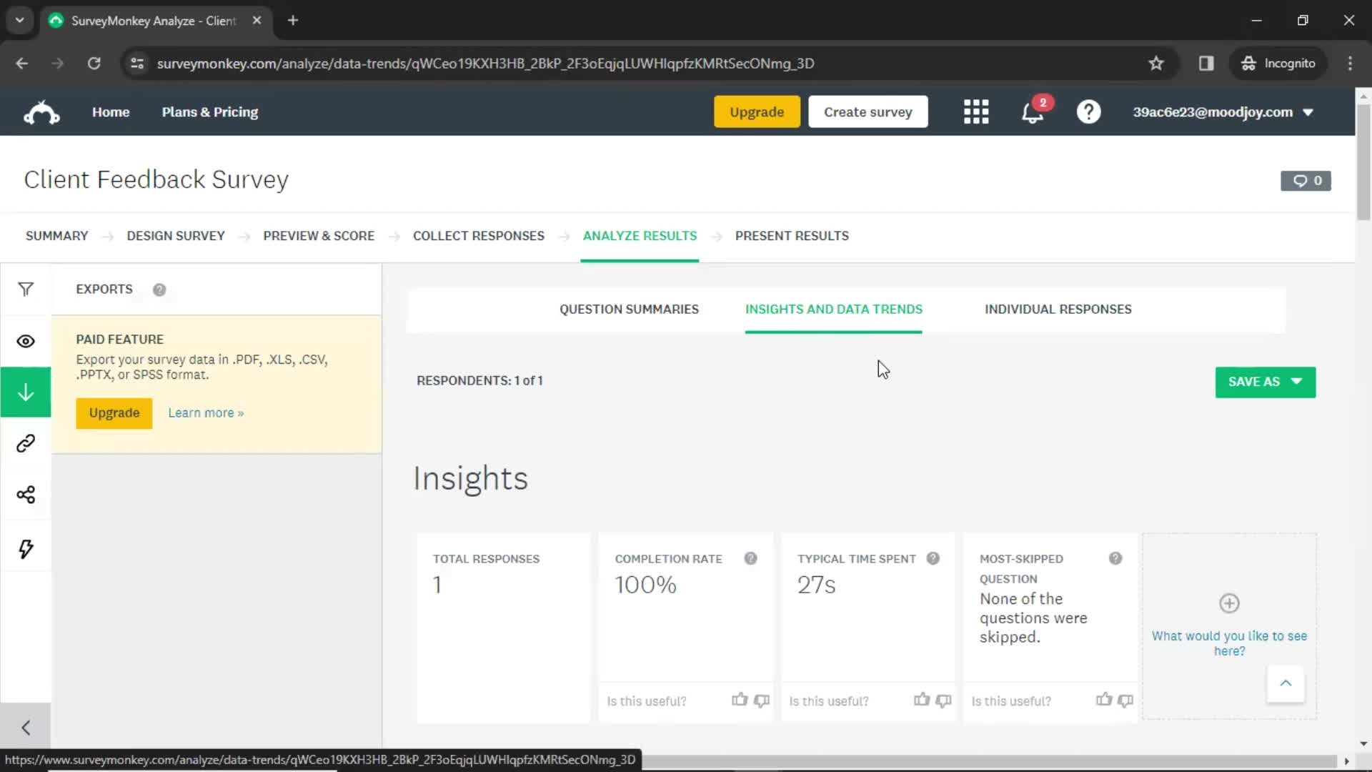 Analytics/Stats on SurveyMonkey video thumbnail