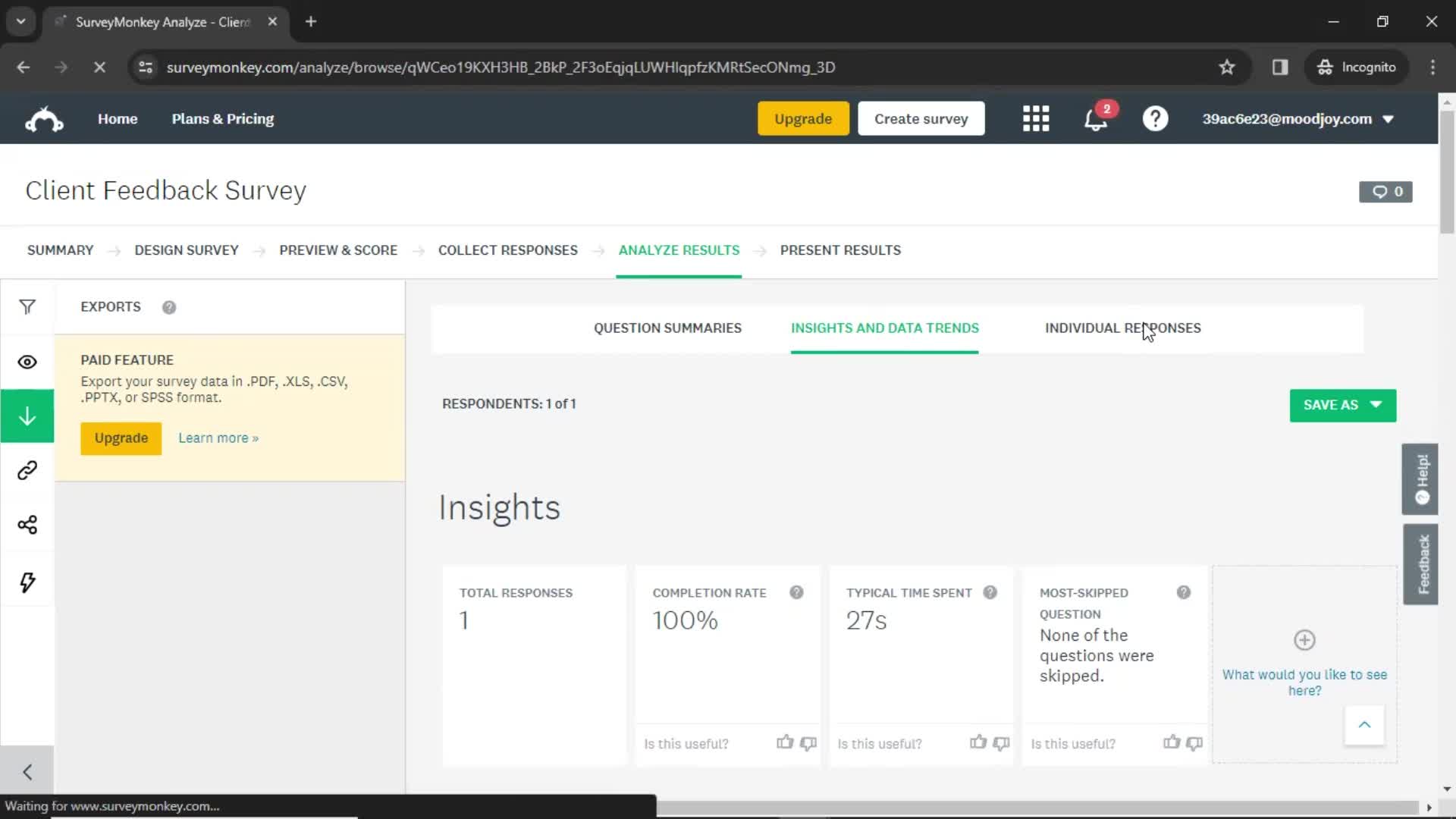 Analytics/Stats on SurveyMonkey video thumbnail