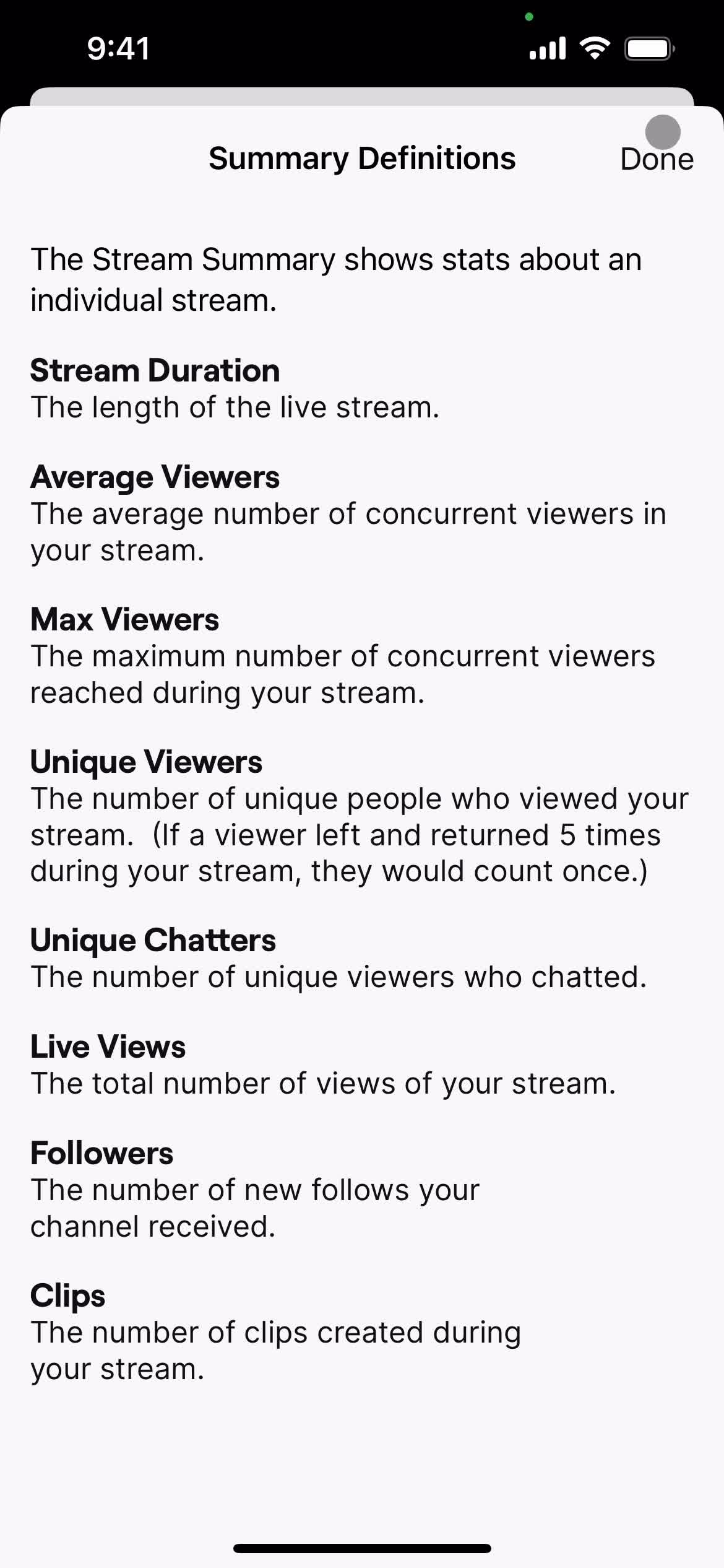 Analytics/Stats on Twitch video thumbnail