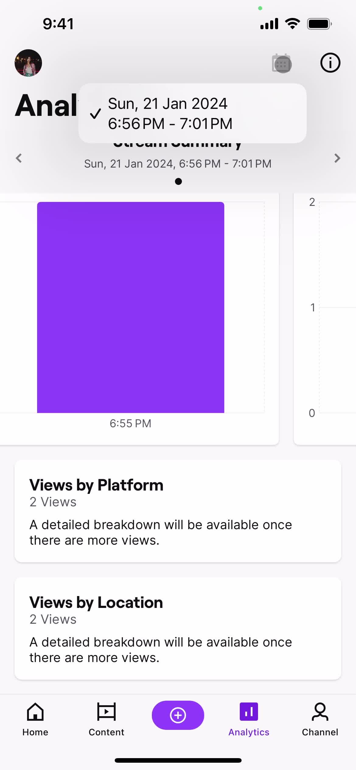 Analytics/Stats on Twitch video thumbnail