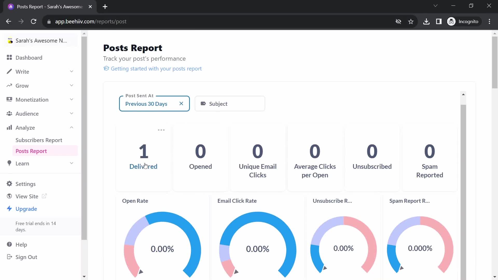 Analytics/Stats screenshot