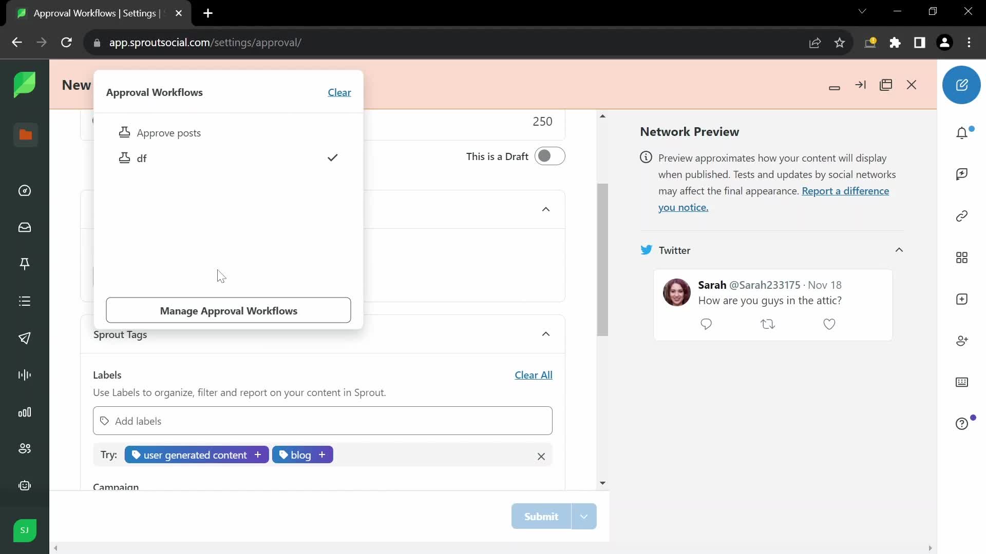 Approval workflows on Sprout Social video thumbnail