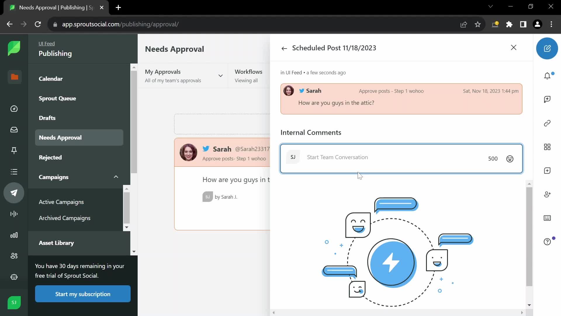 Approval workflows screenshot